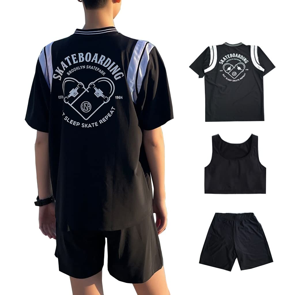 FTM Swimwear 3-Piece Set - Tomboy Transgender & Lesbian Chest Binder Bathing Suit with Tank Top & Swim Shorts | Perfect for Beach, Pool & Water Sports