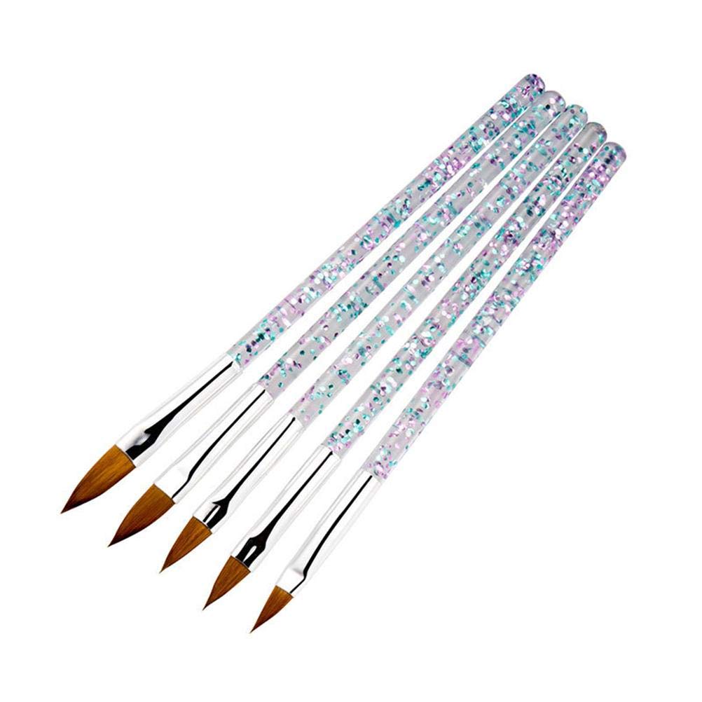 Professional 5Pcs Nail Art Brush Set - 13 * 5 * 5 Crystal Nail Art Pens for Painting, Drawing & Carving | Perfect for Salon, Home Manicure & DIY Nail Designs