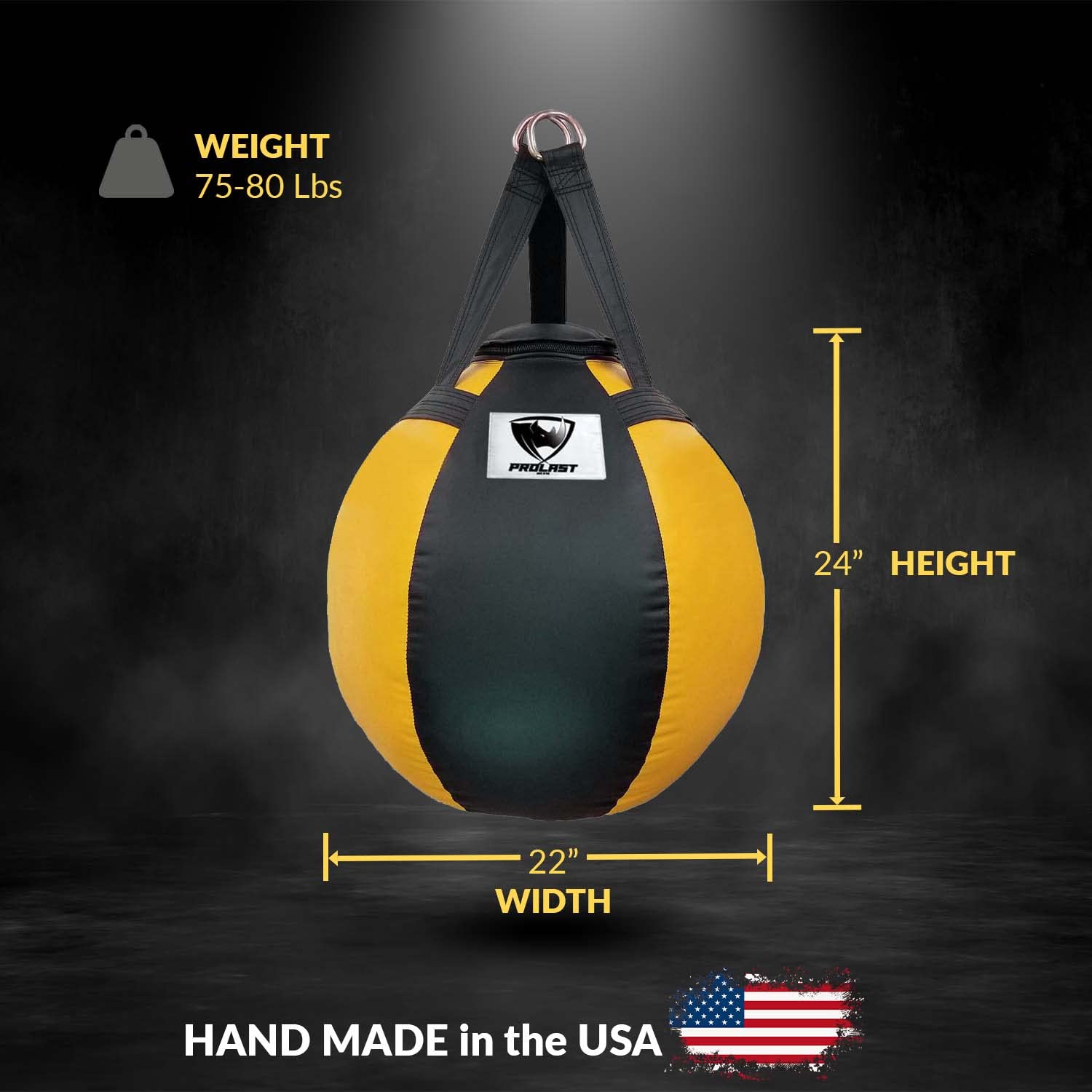 PROLAST Wrecking Ball Heavy Punching Bag for Boxing, Muay Thai & MMA Training - Professional Filled Body Snatcher Bag for Home Gym & Martial Arts Practice