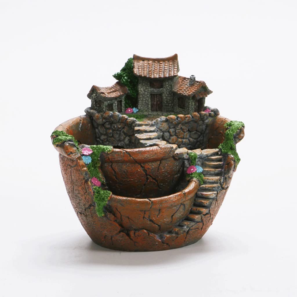 MGWYE Succulent Planter - 4 Inch Resin Flower Pot with Drainage Hole for Small Plants, Cactus, Herbs - Modern Desktop & Home Garden Decor (Color: Blue) - Perfect for Office, Living Room, and Indoor Plant Display