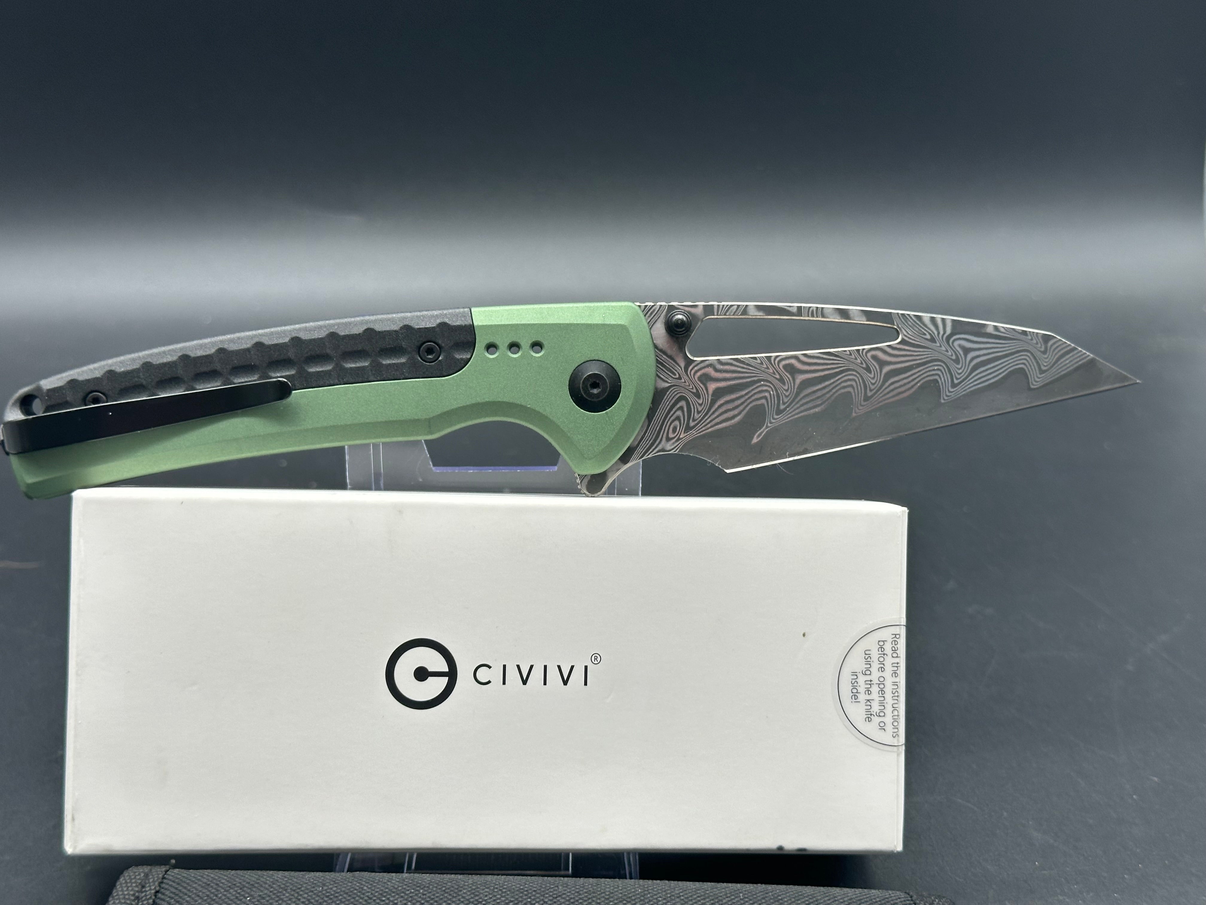 CIVIVI Sentinel Strike Folding Pocket Knife - Green Aluminum Handle, EDC Tactical Knife for Outdoor Camping, Hiking & Survival Gear
