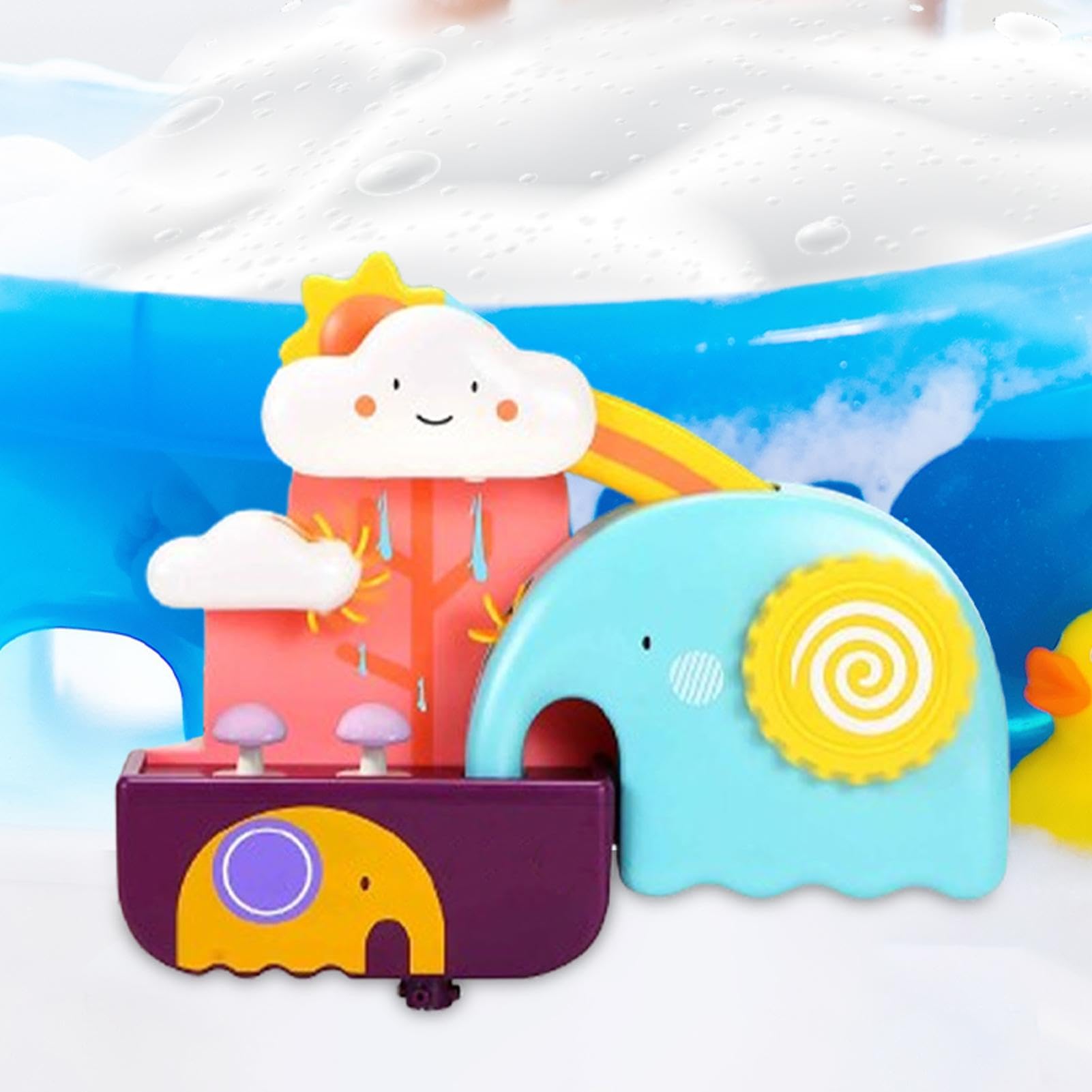 Kids Bath Toys - Cute No-Hole Floating Cloud Bath Toys for Babies & Toddlers | Interactive Squirting Water Toys for Bathtime & Pool Play | Safe BPA-Free Bath Time Fun for 1-3 Year Olds