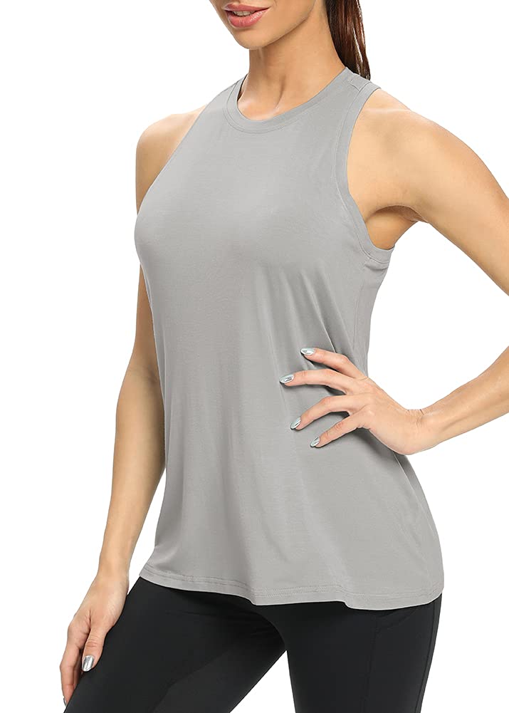 Women's High Neck Racerback Tank Tops - Loose Fit Athletic Yoga Shirts for Workout & Gym | Mippo Activewear for Running, Yoga & Fitness Training