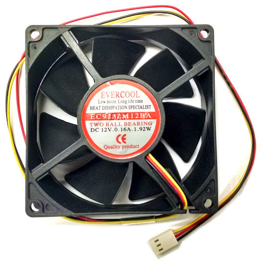 Evercool 92x92x32mm 12V DC Cooling Fan with 3-Pin Connector - High Performance PC Case Fan for Computer, Gaming Rig, and Electronics Cooling