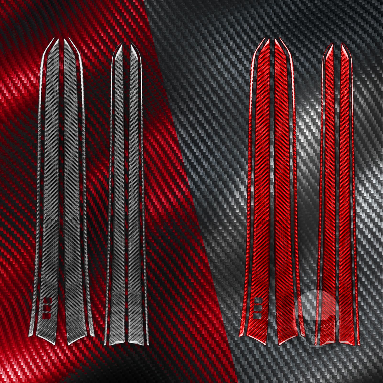 8pcs Carbon Fiber Car Door Trim Stickers for G37/Q60 2010-2015 - Red Interior Accessories for Car Customization