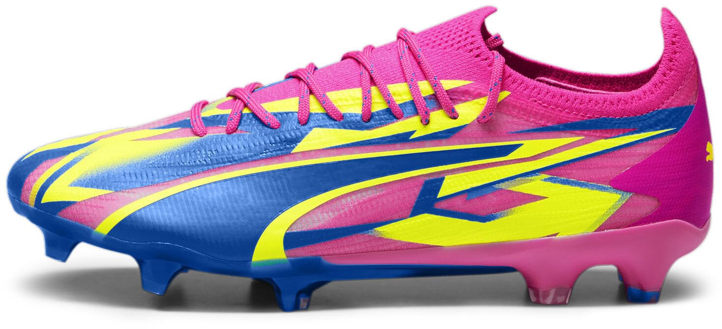 PUMA Ultra Ultimate Energy Firm Ground Soccer Cleats - Men's Size 7.5 Pink | Lightweight Football Shoes for Enhanced Speed & Control | Perfect for Competitive Matches & Training Sessions