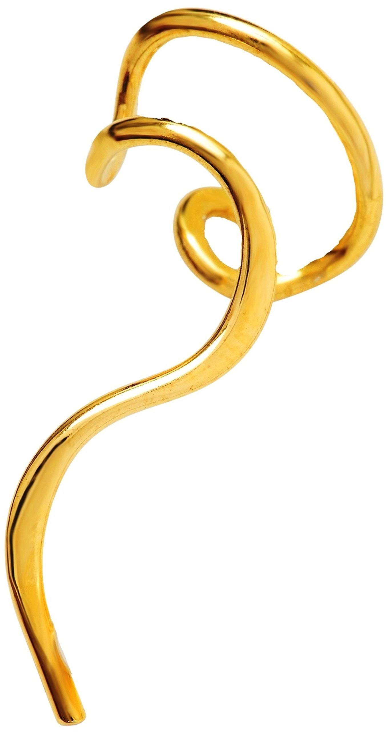 Ear Charms® 'One-Liner™' Non-Pierced Ear Cuff - Gold on Silver Left Ear Jacket - Trendy Earring for Women, Perfect for Parties, Weddings & Everyday Wear