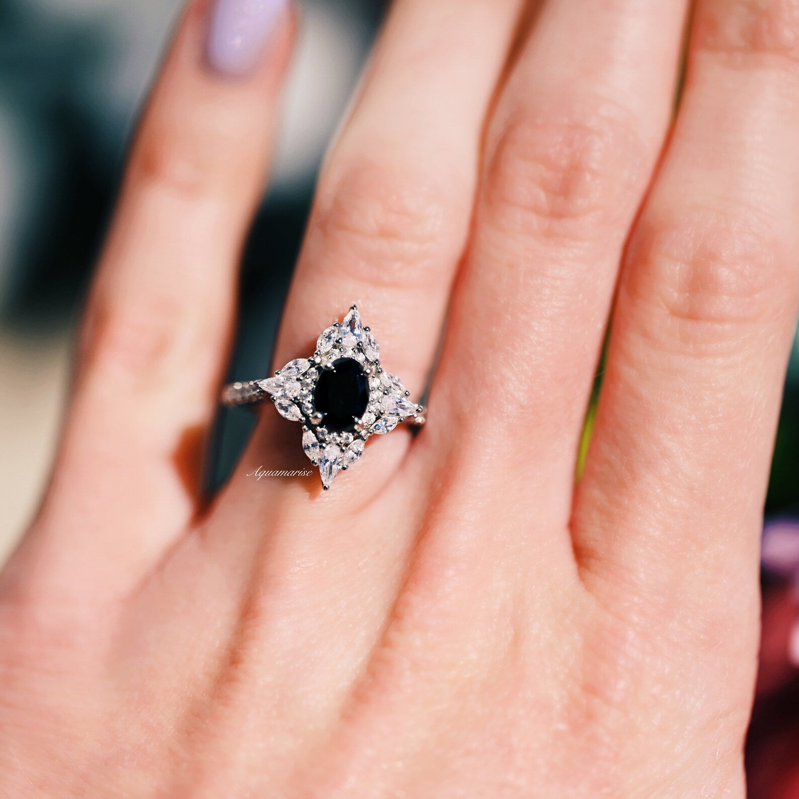 Stella Black Onyx Sterling Silver Ring for Women - Elegant Handmade Jewelry for Everyday Wear, Gifts & Special Occasions