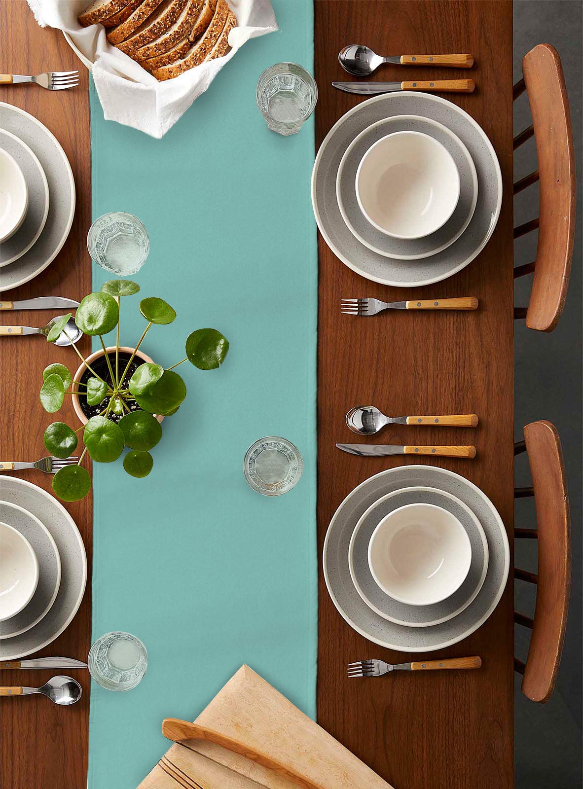 120 Inch Yellow Sunflower Table Runner - Teal Green Summer Tablecloth for Round, Kitchen, Coffee & Dining Tables - Perfect for Living Room Decor & Seasonal Home Styling