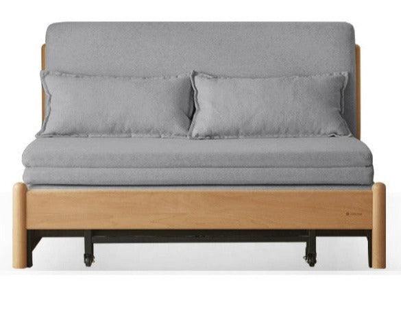 49.2x33-78.1x30.3 inch / 125x83.8-198.3x77сm / Beech Natural wood sofa bed - fog gray