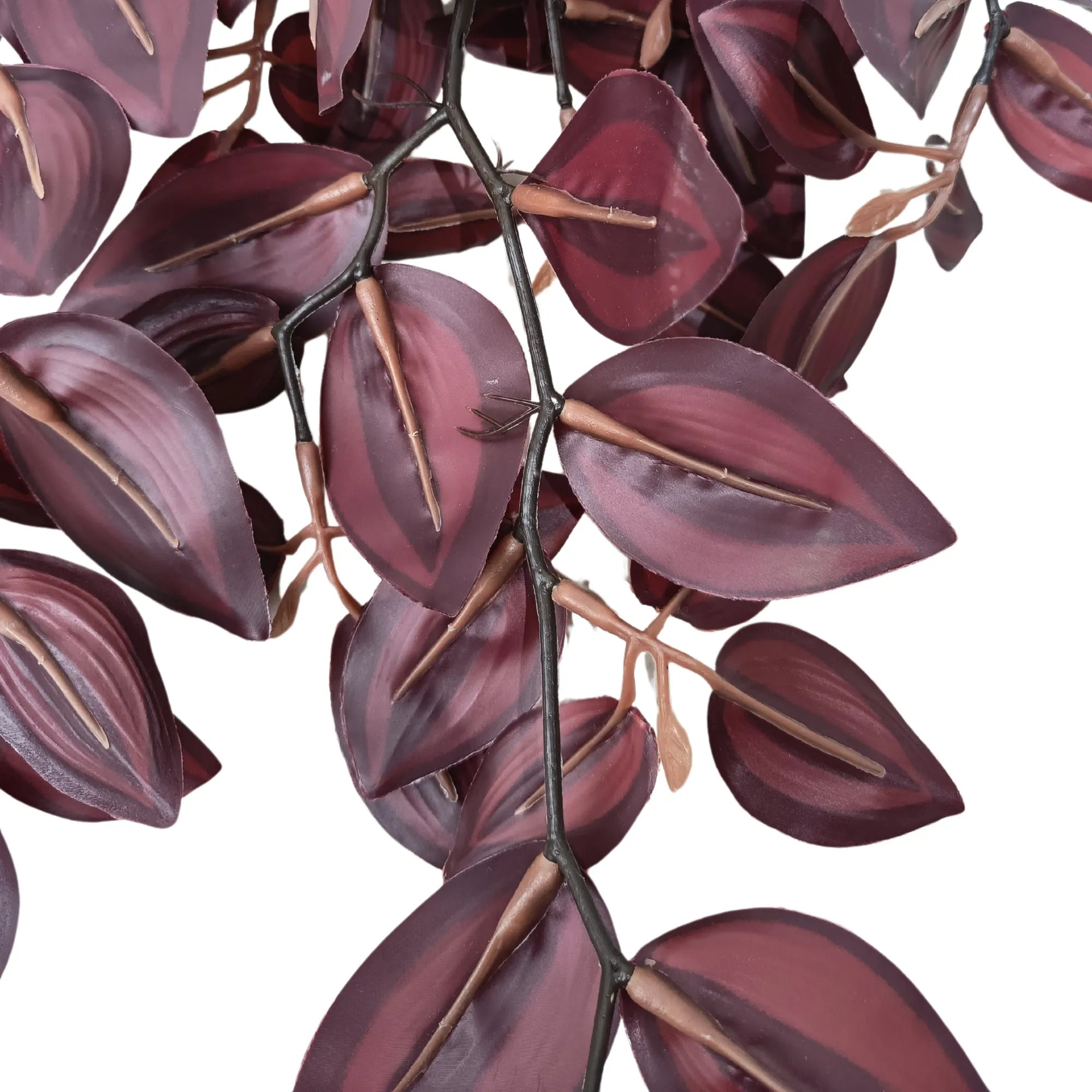 Burgundy Tradescantia Zebrina Hanging Plant - 42cm Artificial Vine for Home Decor, Office & Indoor Greenery
