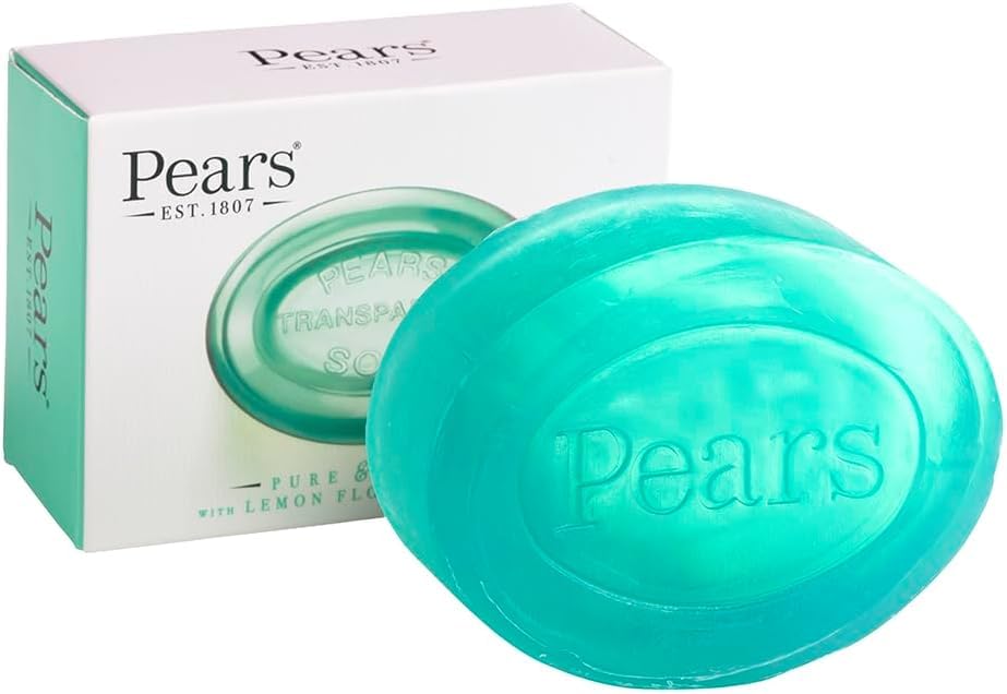 Pears Soap Oil Clear with Lemon Flower Extract, 4.4 oz - Gentle Cleansing Bar for Face & Body - Perfect for Sensitive Skin & Daily Hygiene