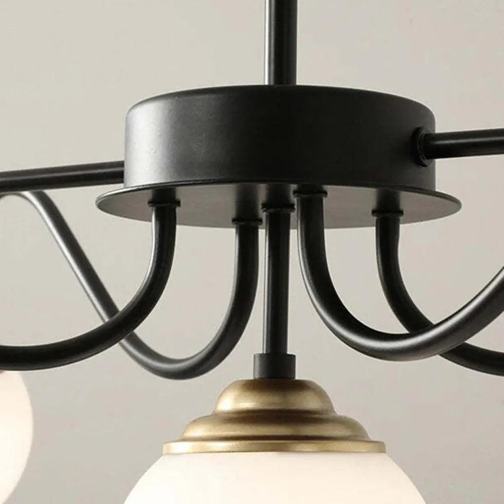 Modern Black Sphere Chandelier for Living Room - Sleek Minimalist Ceiling Light Fixture - Perfect for Dining Areas, Bedrooms & Home Decor