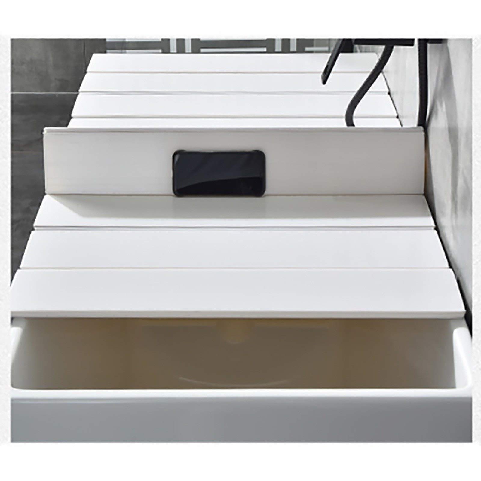 Premium White PVC Bathtub Tray & Cover - 153×80×0.6cm Folding Dust Board, Insulation Lid & Shutter for Bath - Perfect for Relaxing Baths, Spa Days & Bathroom Organization