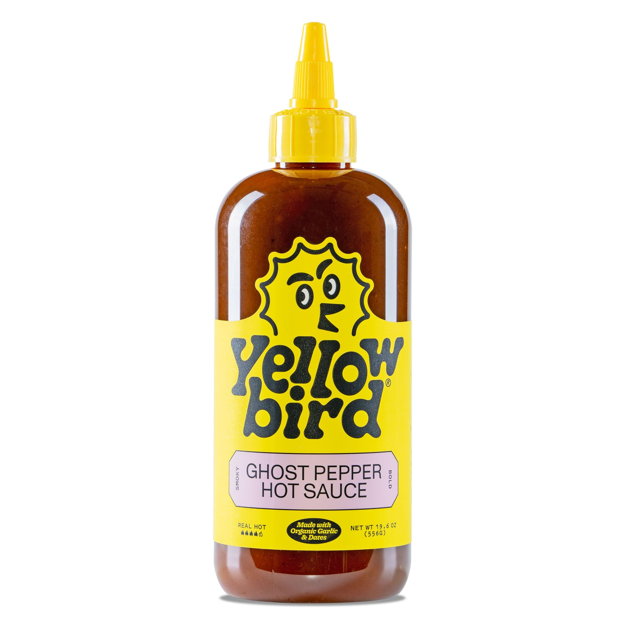 Organic Ghost Pepper Hot Sauce by Yellowbird - 19.6 oz Tabletop Size | Extra Spicy Texas-Made Condiment | Perfect for Tacos, Wings & Bloody Marys