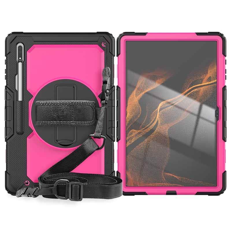 360° Rotating Shockproof Rugged Case for Samsung Galaxy Tab S8 Ultra 2022 (X900) - Perfect for Work, Travel & Outdoor Adventures