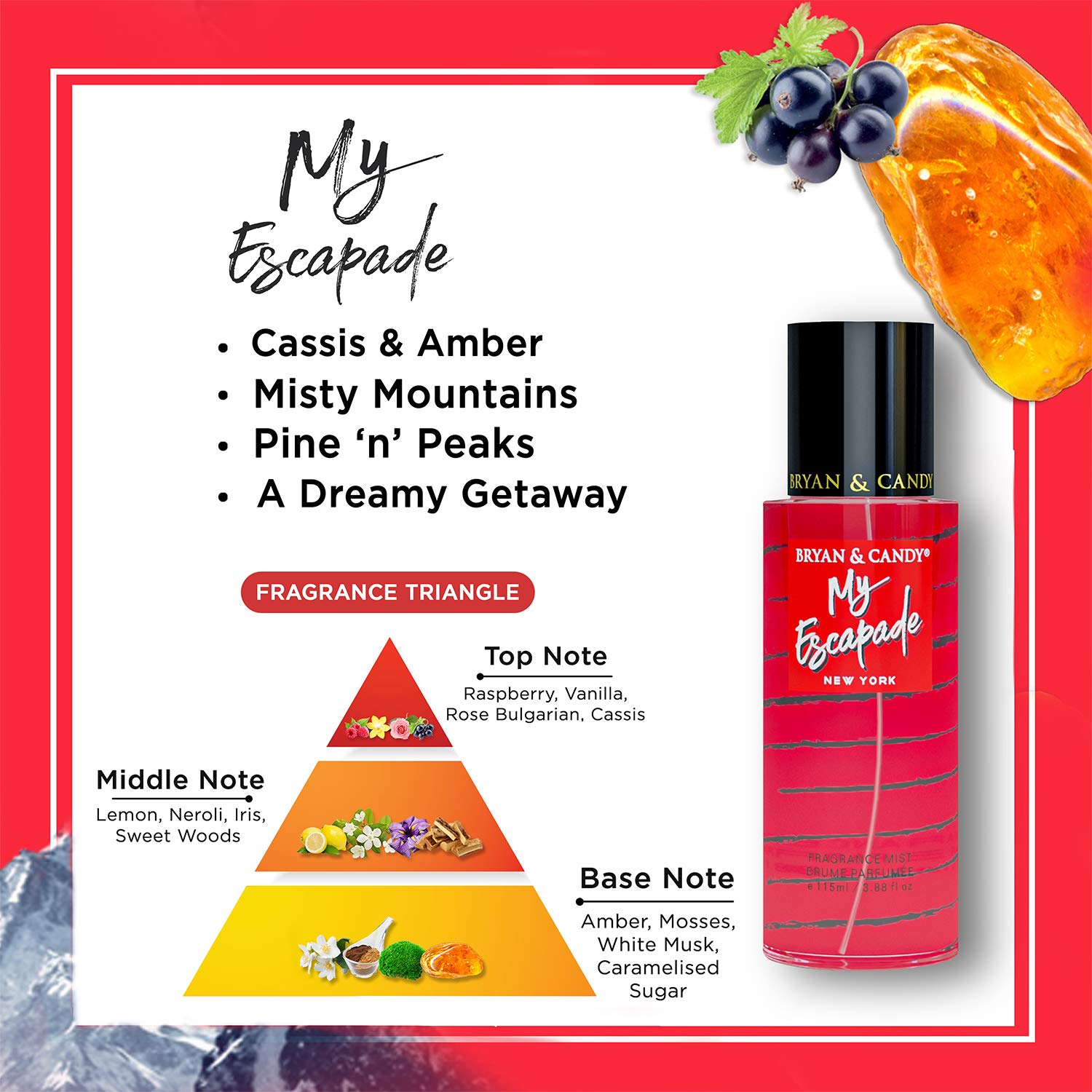 Bryan & Candy Body Fragrance Mist Spray TRIO Set - 115ml Each (Pack of 3) | Alcohol-Free Perfume for Women | Perfect Gift for Sister, Raksha Bandhan, Birthday & Anniversary | Daily Use, Office & Special Occasions