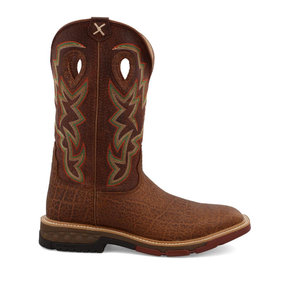 Men's 12 Western Work Boots - Durable Leather Cowboy Boots for Ranch Work & Outdoor Activities | Perfect for Rodeo, Farming & Construction