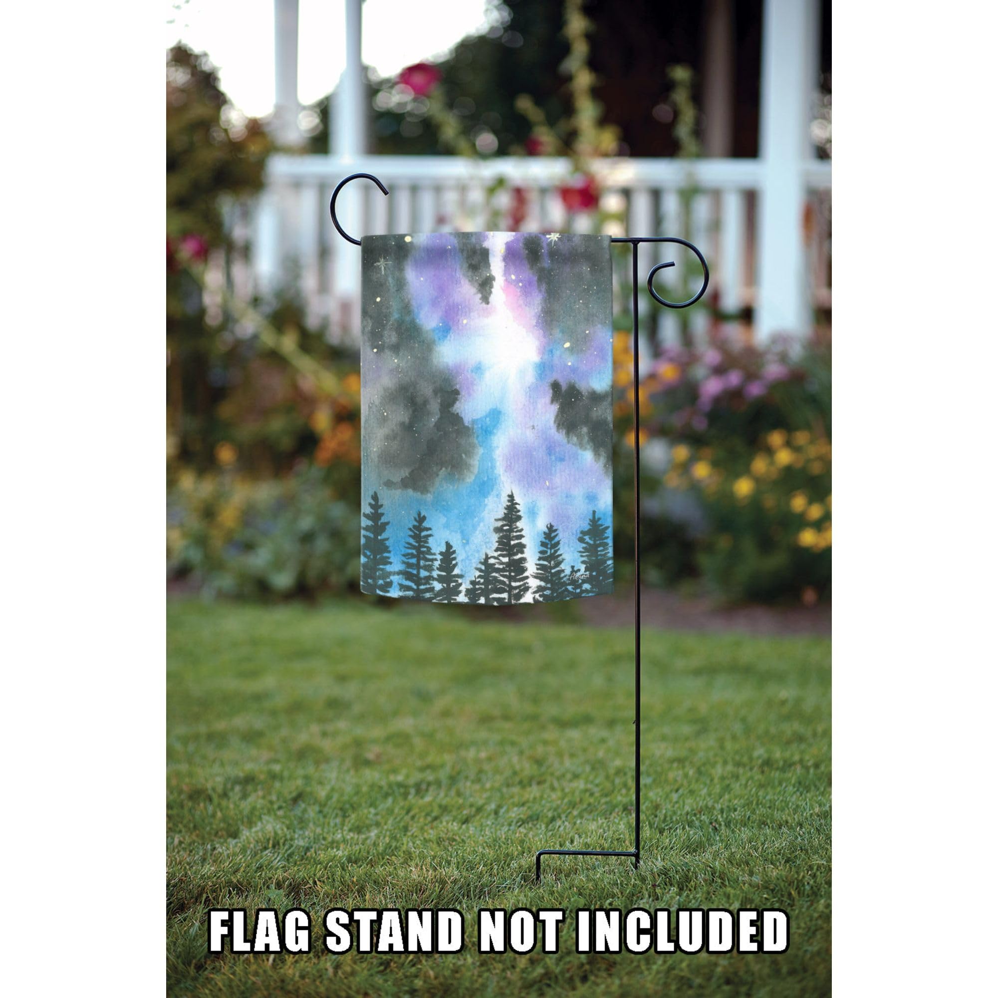 Toland Home Garden 1112526 Double Sided Winter Flag 12x18 Inch - Forest Night Sky Design for Outdoor Yard & House Decoration | Perfect for Seasonal Porch, Garden & Holiday Display