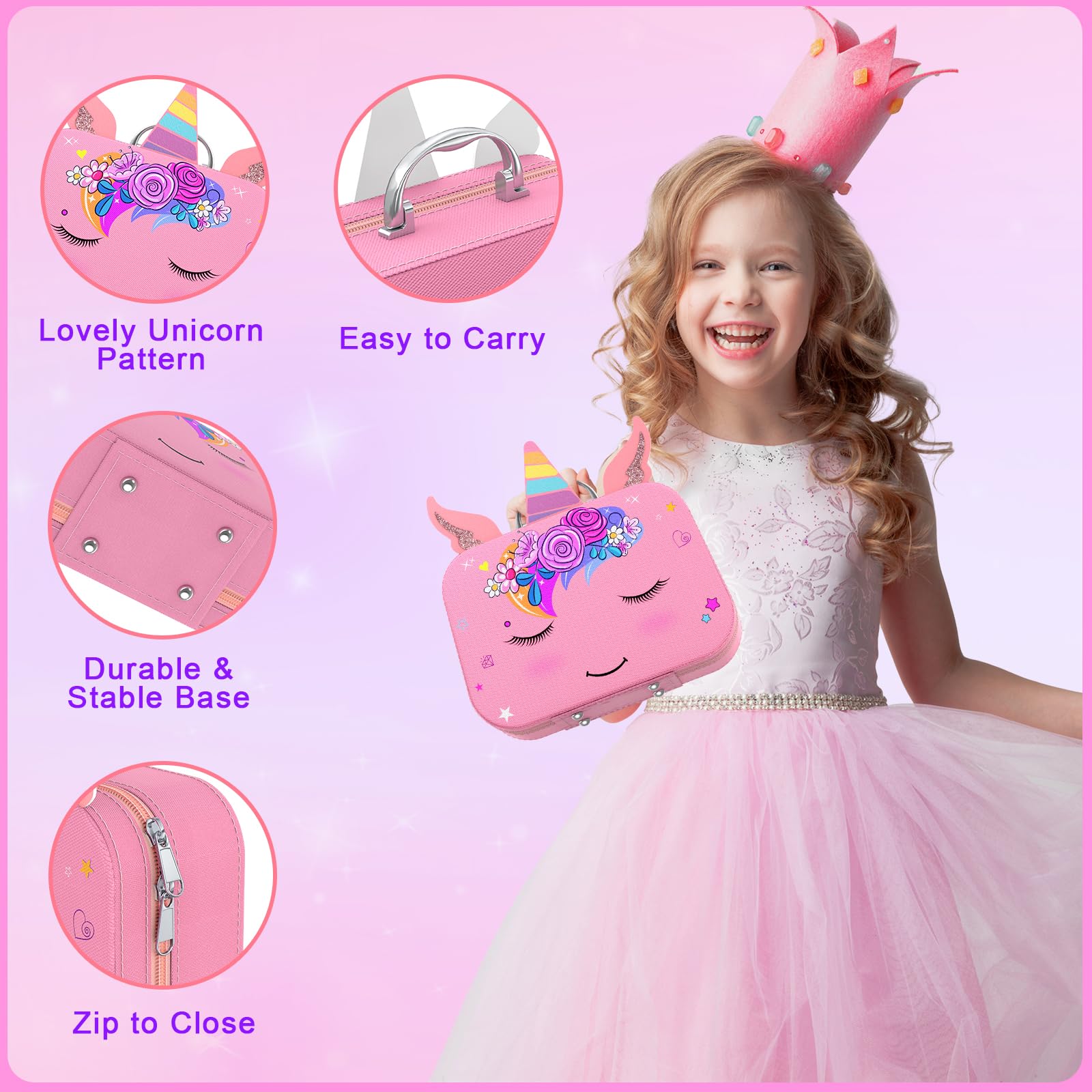 Non-Toxic Quick Dry Kids Nail Polish Set for Girls Ages 3-12 - Peelable Nail Art Salon Kit with Nail Dryer, Safe & Fun DIY Manicure Gift for Birthday Party, Spa Day & Pretend Play