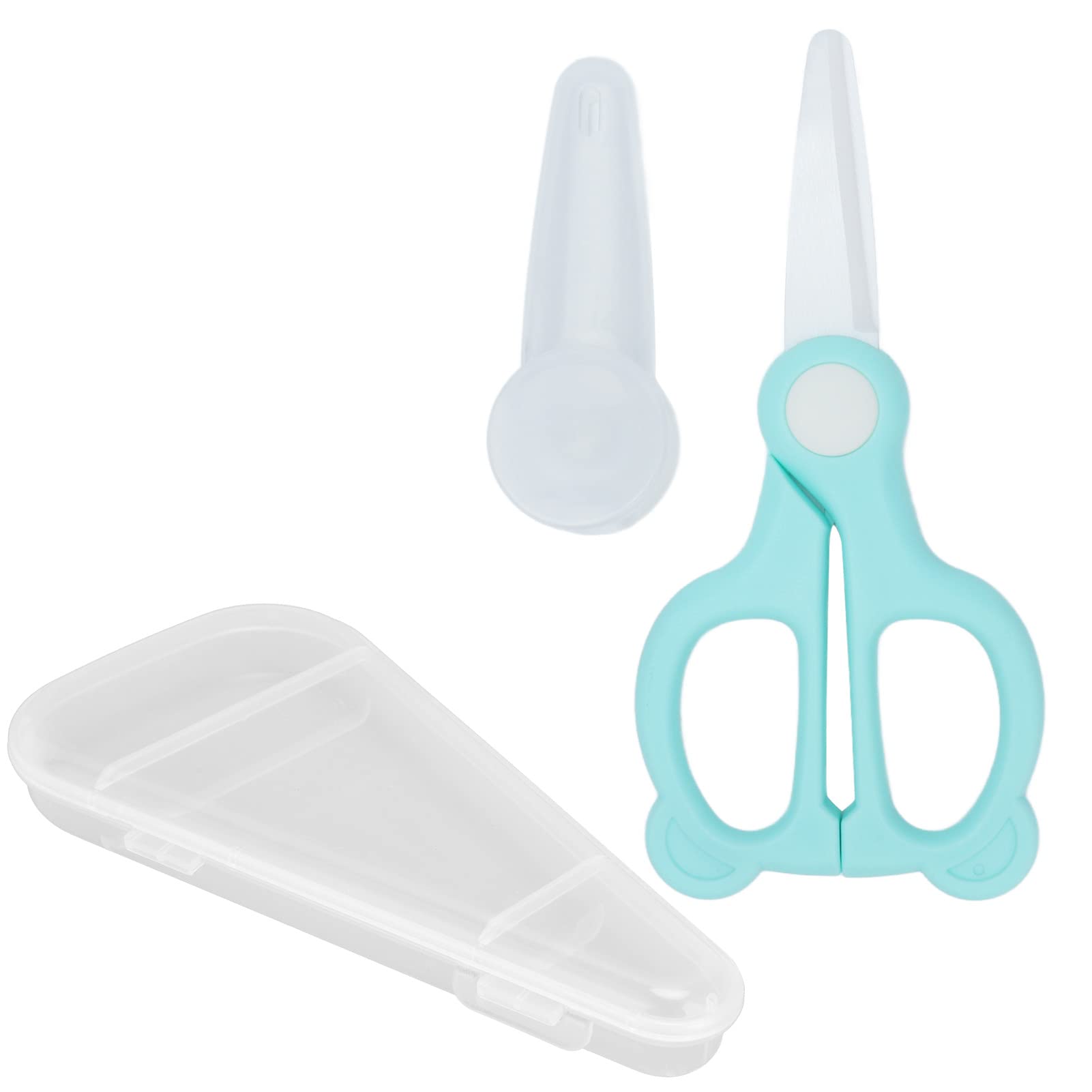 Safe Ceramic Baby Food Scissors - BPA-Free Kitchen Shears for Cutting Fruits, Veggies & Snacks - Green Infant Feeding Tool for On-the-Go Parents & Daycare Use