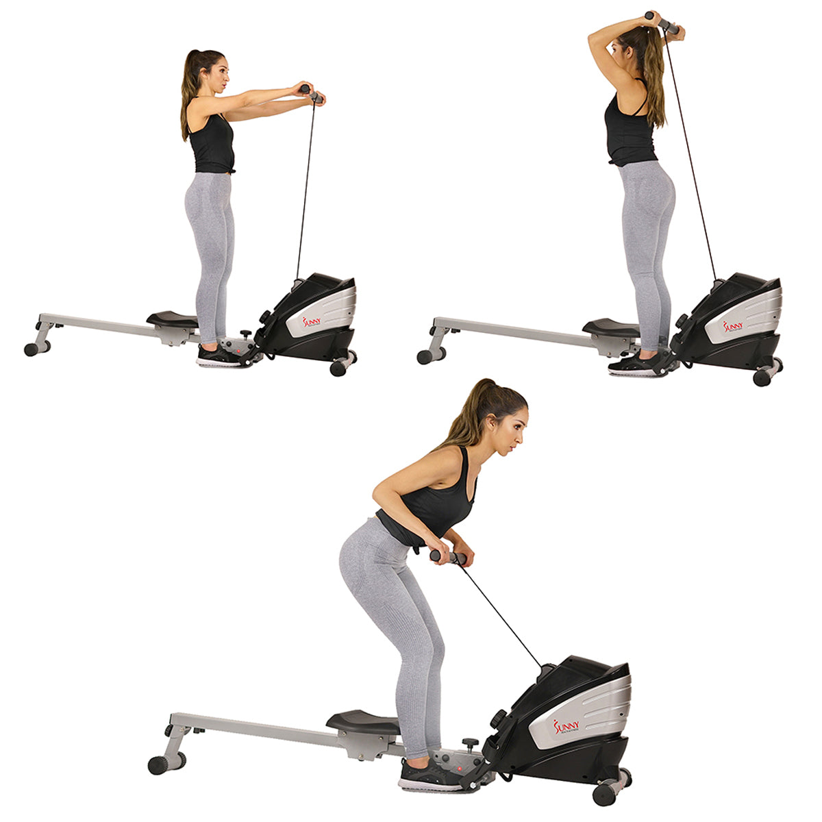 Dual Function Rowing Machine for Home Gym - Foldable Multi Rower with LCD Display for Full Body Workout | Perfect for Cardio & Strength Training in Small Spaces