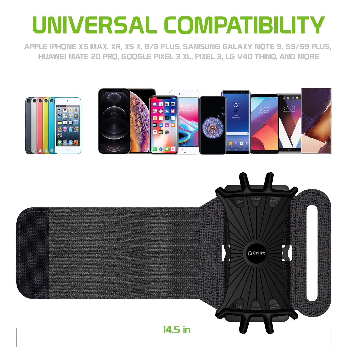 Universal Adjustable Sports Armband for iPhone, Samsung Galaxy & Google Pixel - Running, Jogging & Workout Phone Holder - Perfect for Gym, Hiking & Outdoor Activities