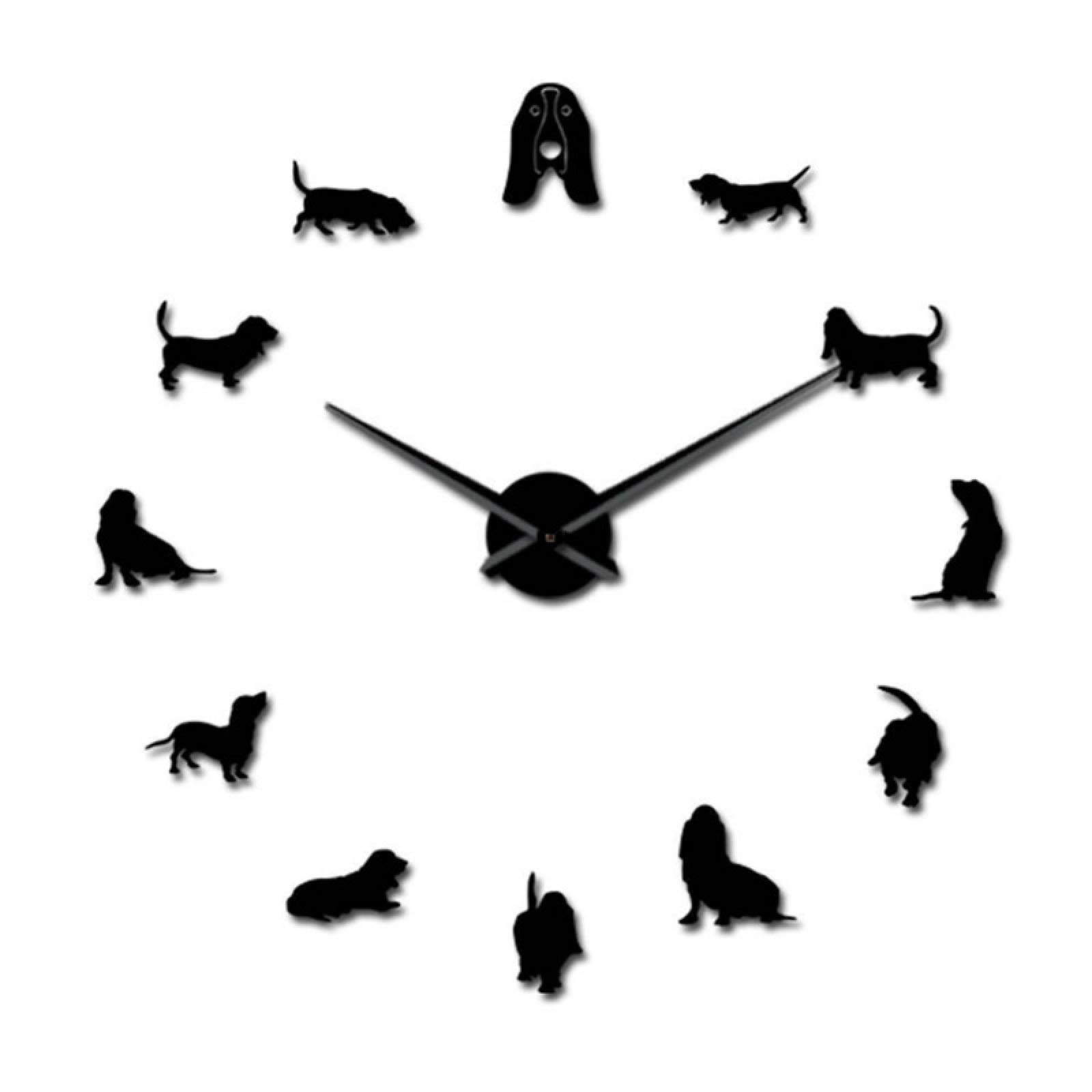Modern Large Wall Clock - Silent Quartz Movement, Easy to Read, Dog Lover Gift for Living Room & Home Decor | Perfect for Pet Owners, DIY Wall Art, and Unique Housewarming Presents