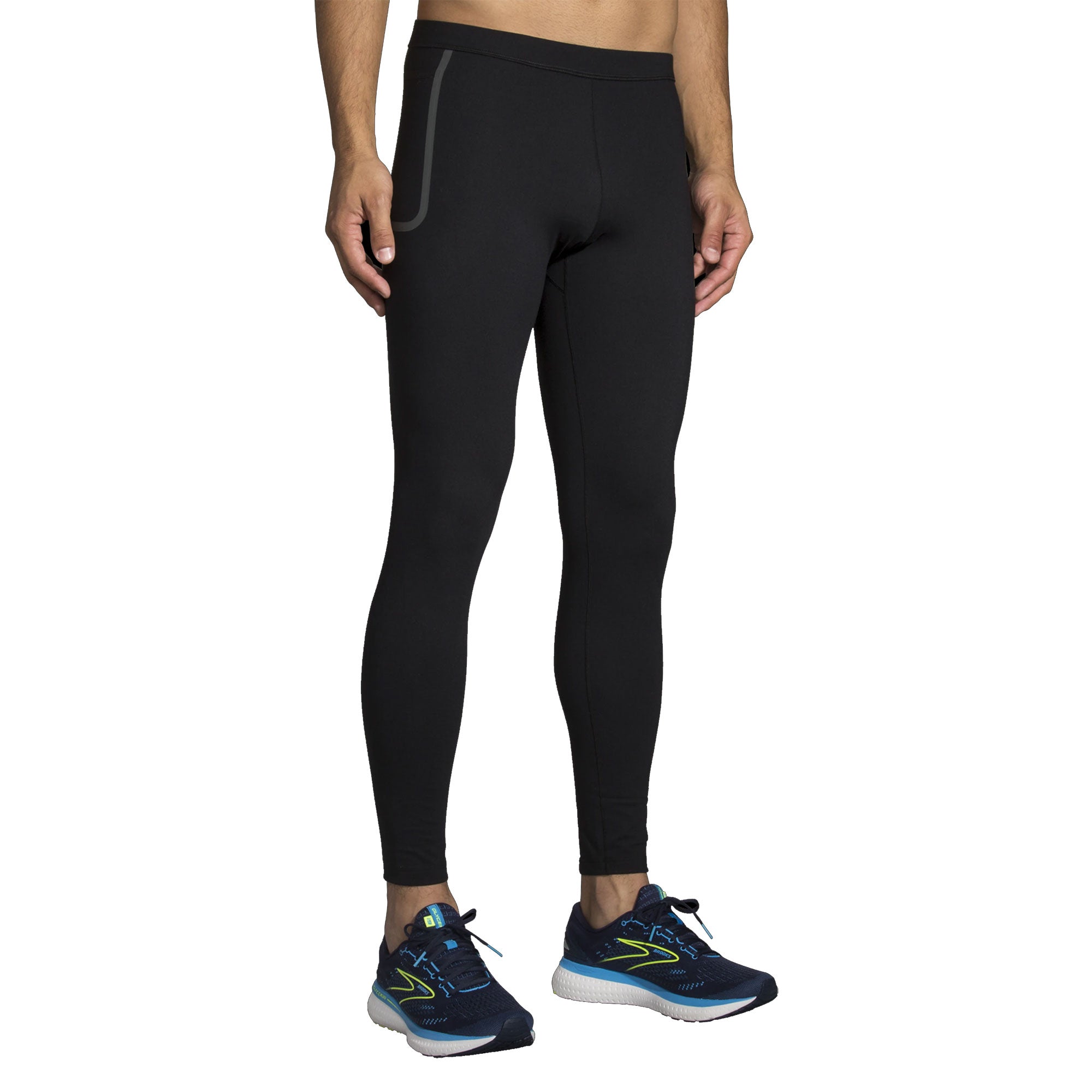 Brooks Momentum Thermal Black Men's Running Tights - Winter Workout Pants for Cold Weather Training & Gym Sessions