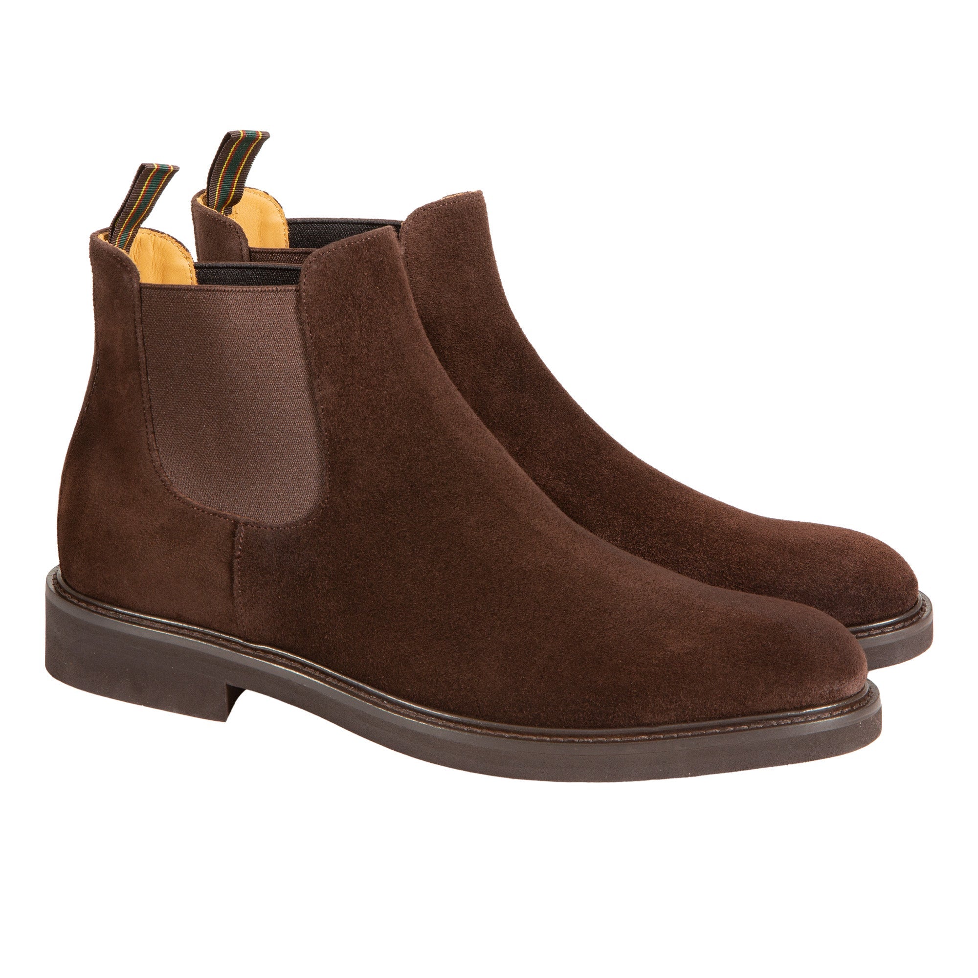 HENRY SARTORIAL Men's Brown Suede Chelsea Boots - Comfortable Ankle Boots for Casual Wear & Outdoor Walking