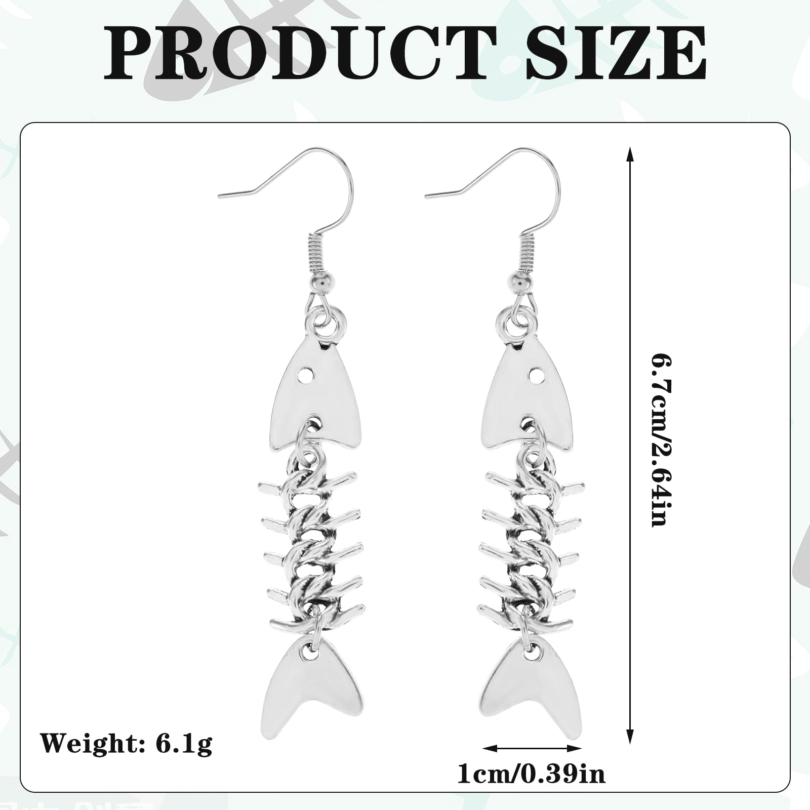 Trendy Fish Bone Grunge Earrings for Women - Zinc Alloy Long Dangle Earrings, Y2K Punk Goth Jewelry, Unique Fish Hook Design | Perfect for Concerts, Parties & Alternative Fashion