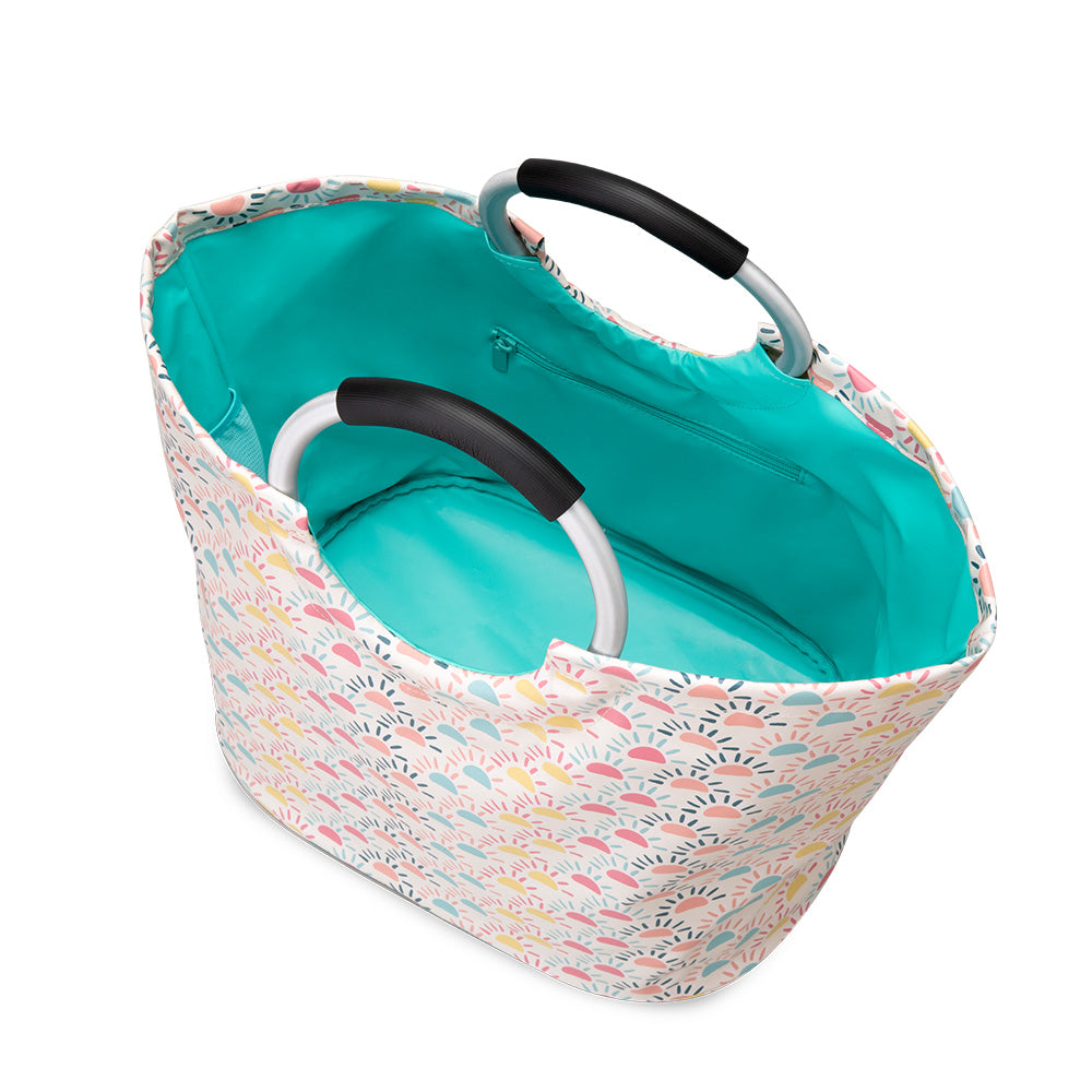 Sun Chaser Loopi Tote Bag - Lightweight Waterproof Beach Bag with Zipper Closure | Perfect for Beach, Pool, Travel & Shopping | Trendy Eco-Friendly Reusable Grocery Tote