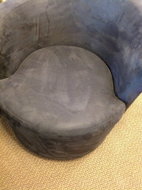 Charcoal Suede Swivel Chair - 360-Degree Rotating Office Chair with Ergonomic Support for Home & Workspace