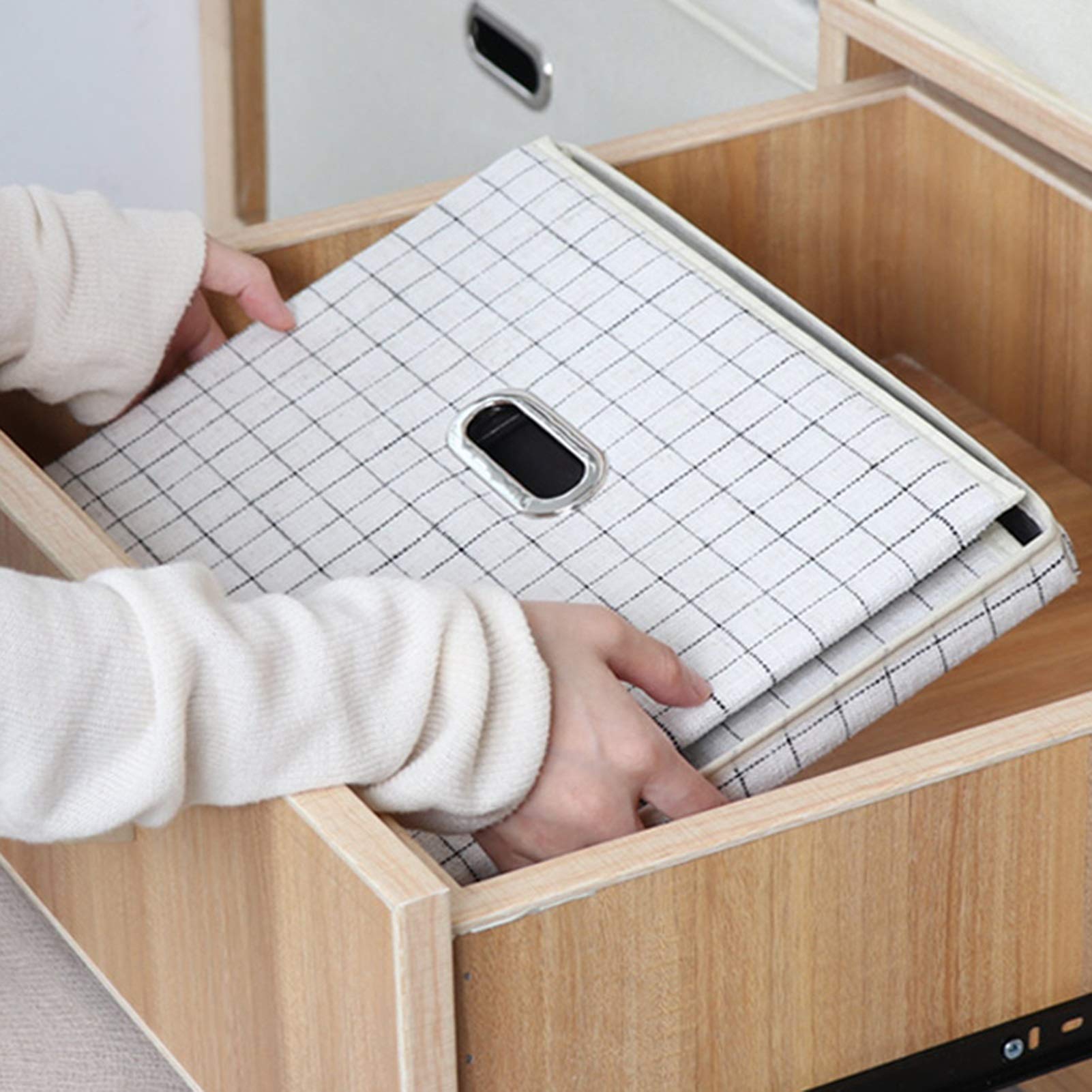 Foldable Storage Boxes with Lid - 58 x 40 x 35cm Washable Clothes & Toy Organizer for Home, Travel - Pack of 2 (Style 1) - Perfect for Bedroom Closet, Kids Room, and Suitcase Packing