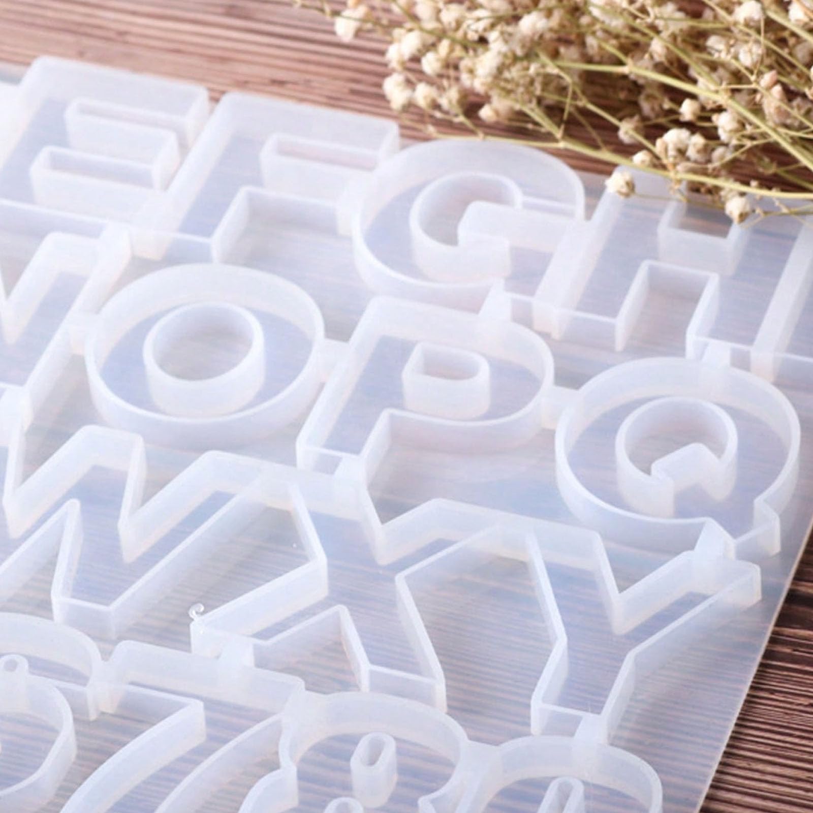 Alphabet Silicone Molds for Resin - A-Z Letter & Number Epoxy Casting Molds DIY Keychain Making Kit - Perfect for Jewelry, Crafts, and Home Decor Projects