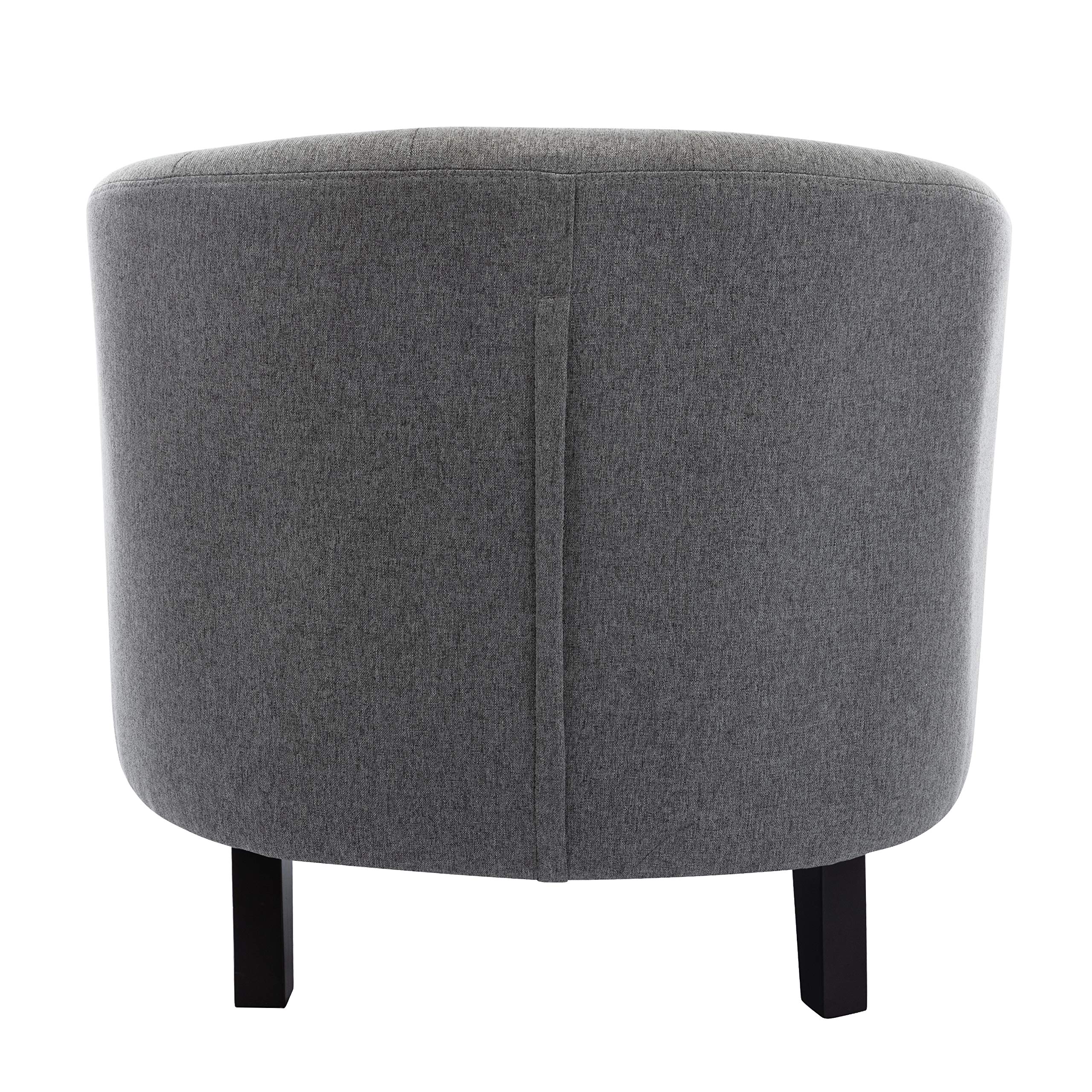 HomVent Accent Barrel Chair - Upholstered Arm Club Chair with Nailhead Trim & Solid Wood Legs, Grey Fabric Side Chair for Living Room, Bedroom & Reception Areas | Perfect for Reading Nooks, Lounge Spaces & Home Offices