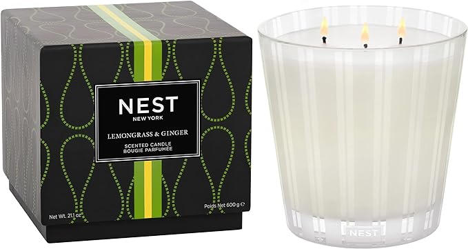 Nest Lemongrass & Ginger Scented Candle - Aromatherapy Soy Wax Candle for Home, Spa & Relaxation