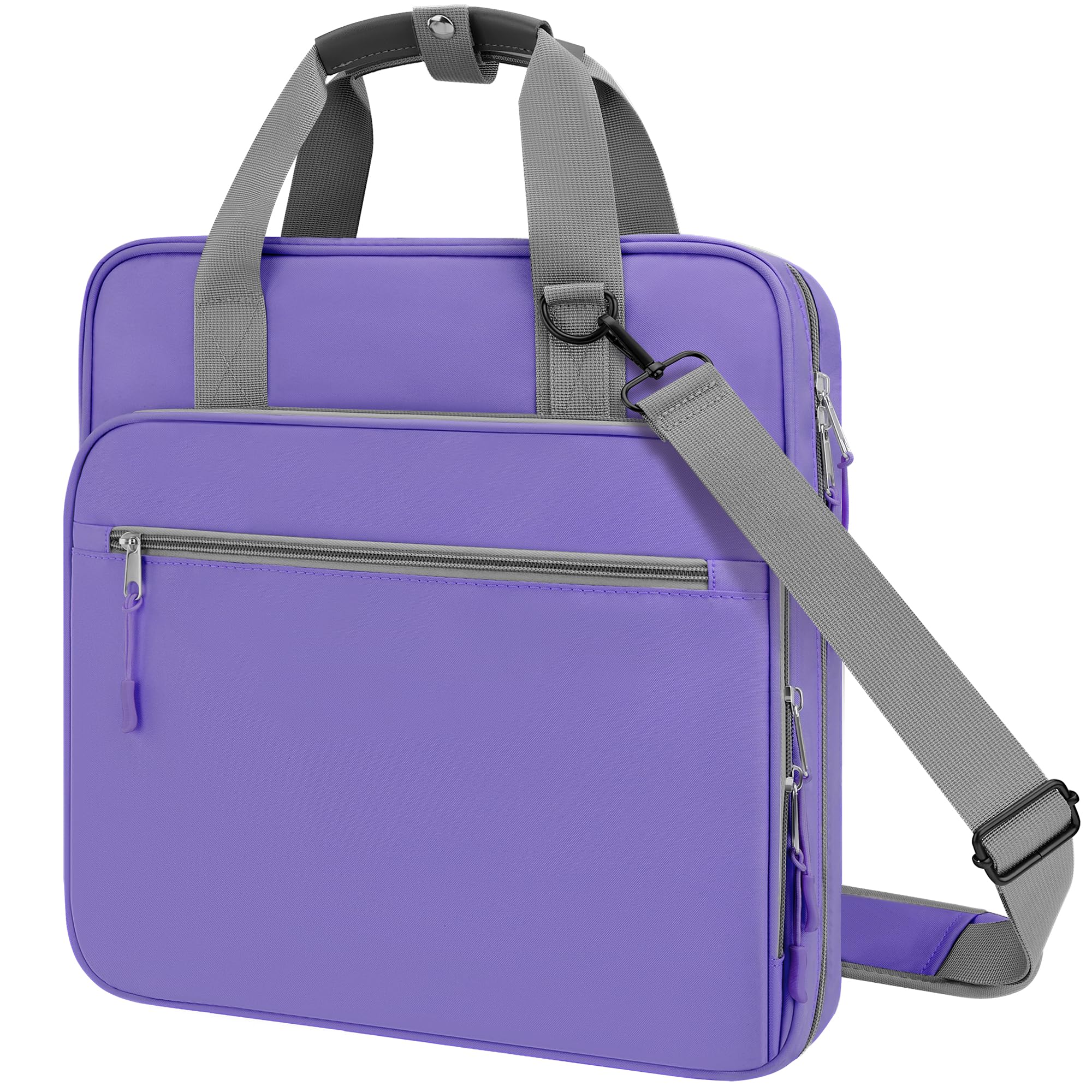 3 Ring 2 Inch Zipper Binder - 500 Sheet Capacity School Binder with Zipper Closure for Students, Fits 13-Inch MacBook, Includes Handle & Adjustable Shoulder Strap - Perfect for School, College, Office & Travel (Purple)