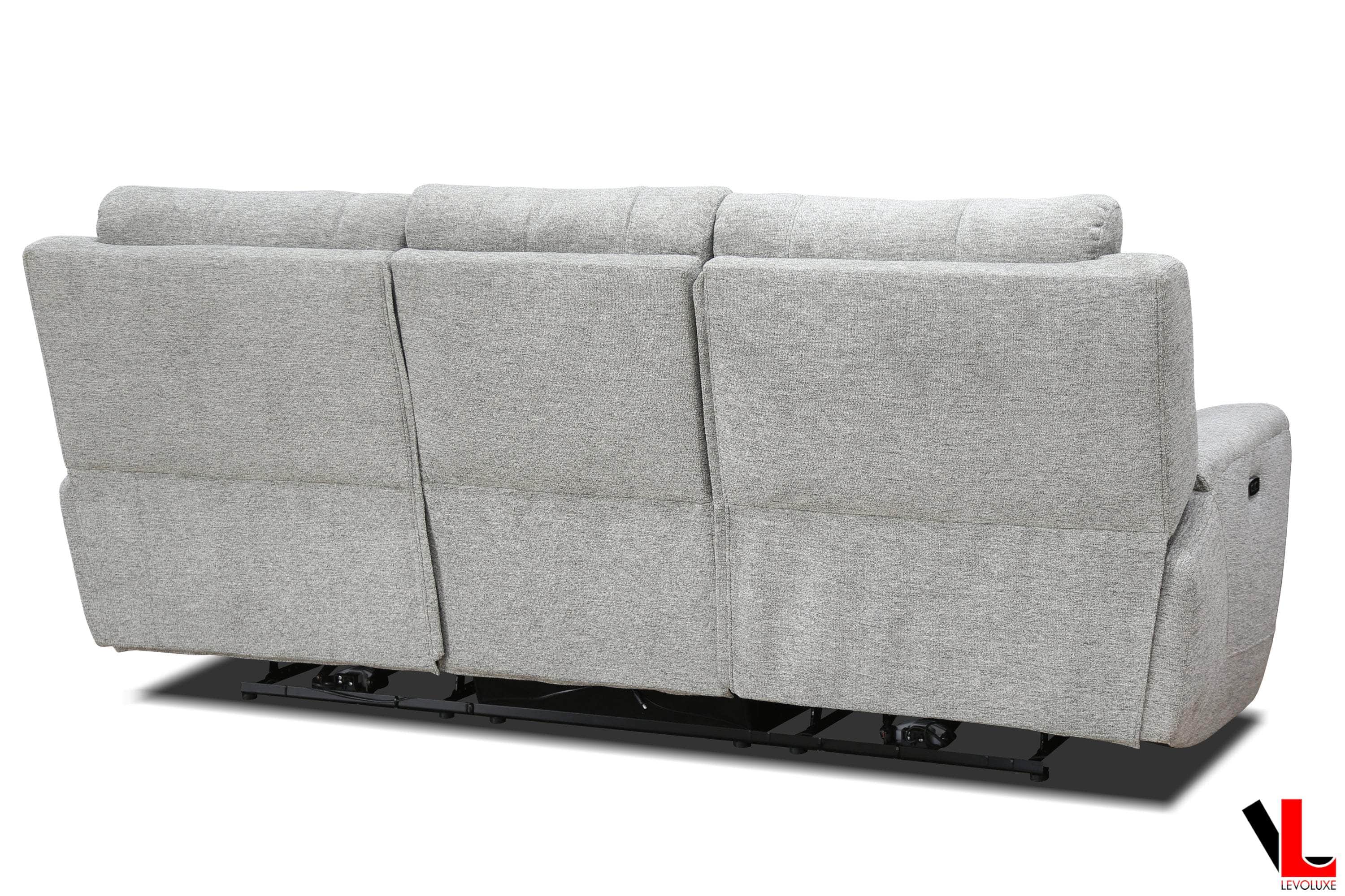 Sentinel 2-Piece Power Reclining Sofa and Loveseat Set with Adjustable Headrests in Tweed Ash Fabric - Perfect for Living Room, Home Theater & Family Movie Nights