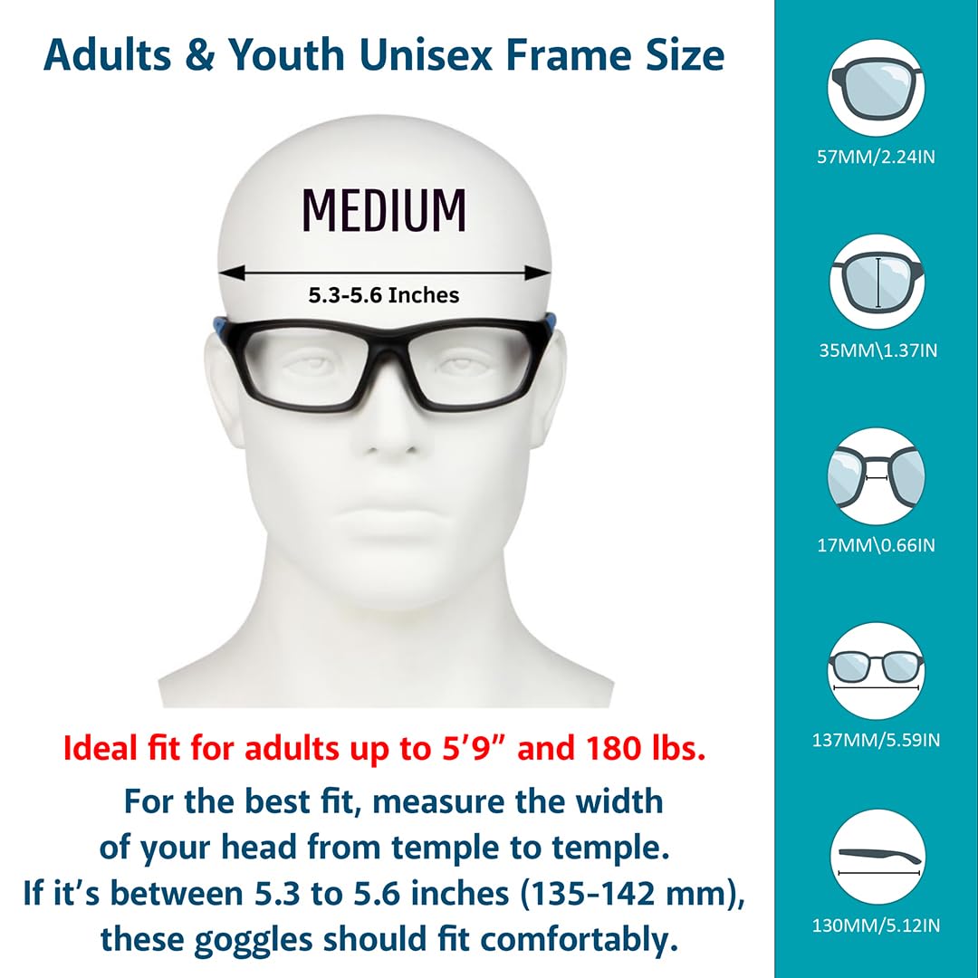 BLUE CUT Sports Safety Goggles - Anti-Fog Protective Eyewear for Basketball, Cycling & Outdoor Activities | UV Protection for Sports & Work Safety