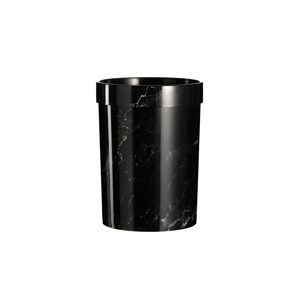 HUANHUI Small Plastic Trash Can - 8L/12L Wastebasket for Bathroom, Bedroom, Kitchen & Office - Durable Garbage Bin with Lid - Black (Perfect for Home, Office, Dorm & RV Use)