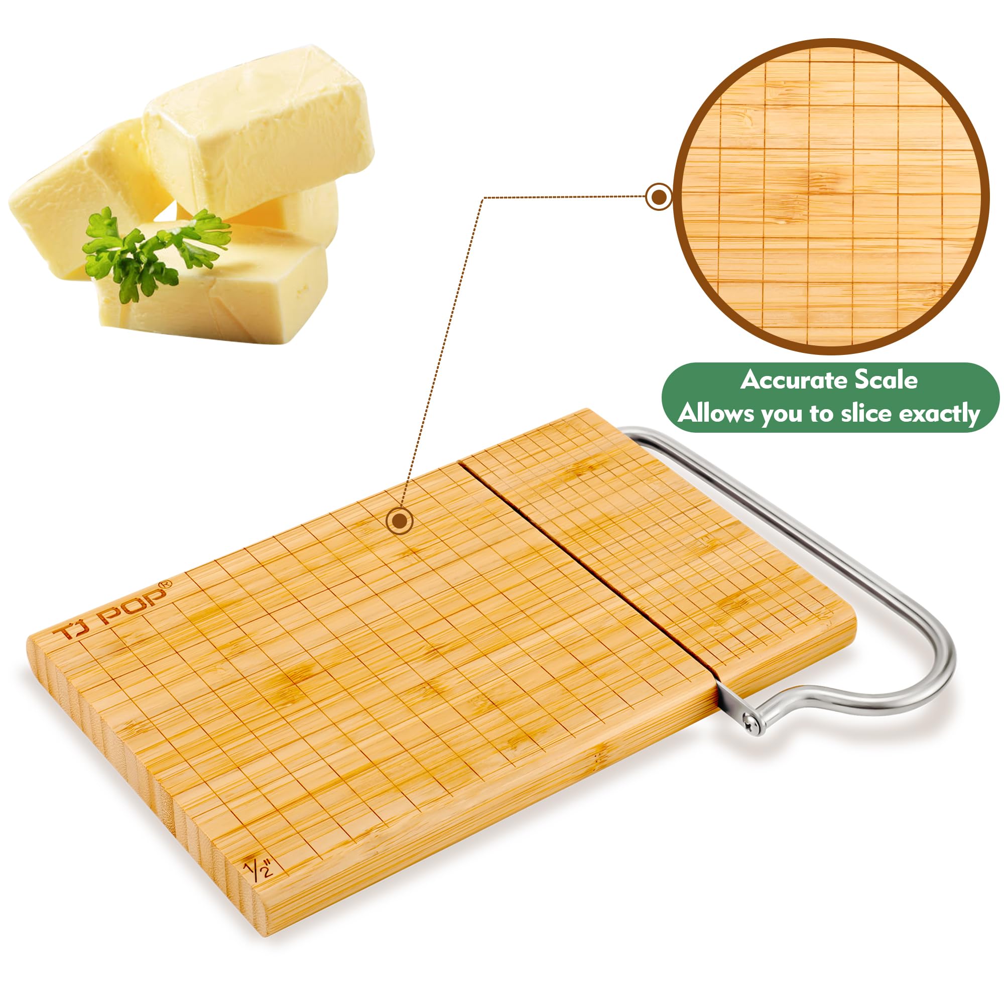 Premium Bamboo Cheese Board with Stainless Steel Blade - 10
