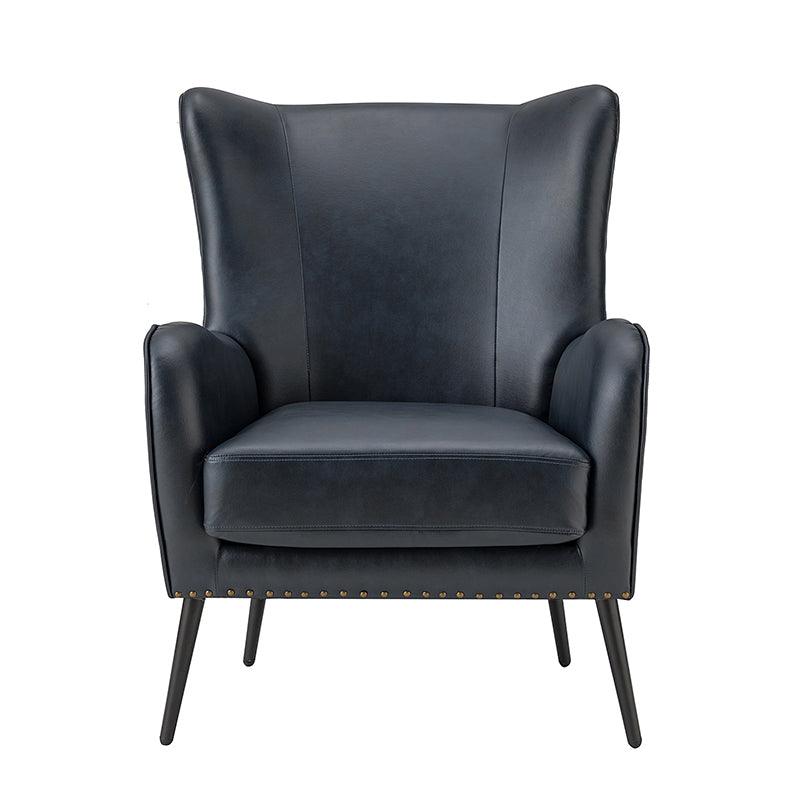 Stylish Shepherd Wingback Vegan Leather Armchair - Modern PU Leather Accent Chair for Living Room, Bedroom & Office - Comfortable Mid-Century Design with Optional Types