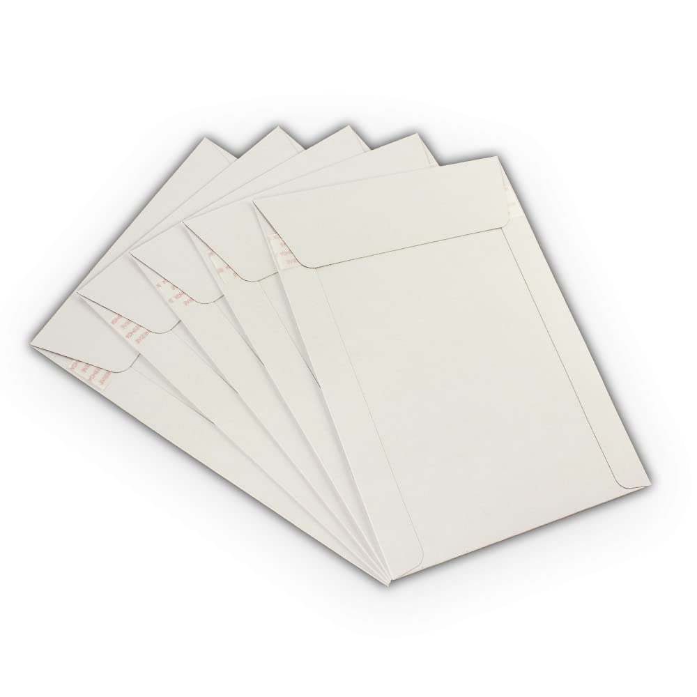 200 EcoSwift 11x13.5 Inch Rigid Photo Mailers - White Self-Seal Cardboard Envelopes for Photos, Documents & Artwork | Perfect for Mailing, Storage & Professional Presentations