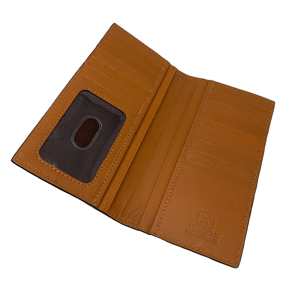 Twisted X Distressed Leather Wallet with Cream X (Rodeo) - Genuine Leather Bifold Wallet for Men - Perfect for Everyday Use, Travel & Western Style Fashion