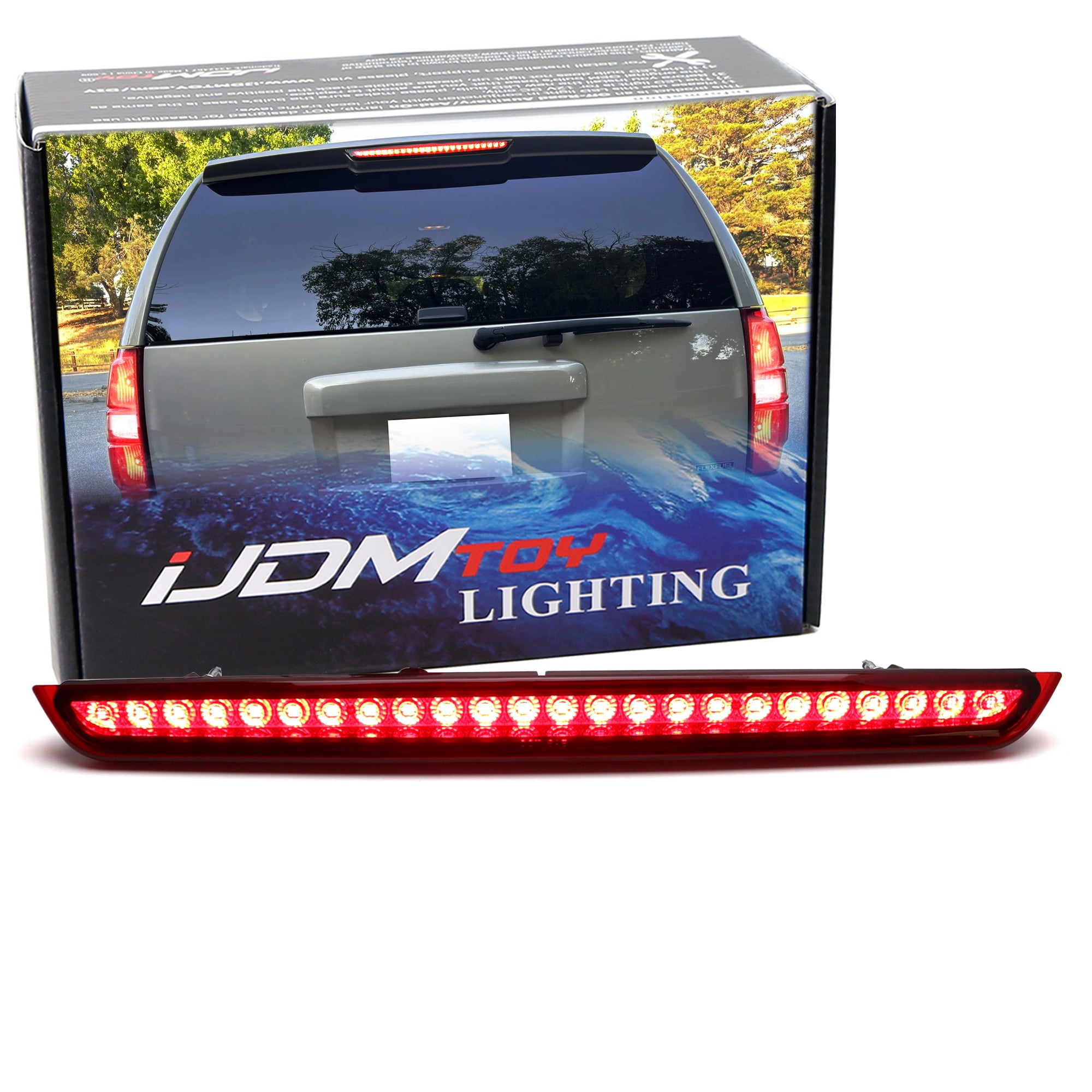 Dark Red LED 3rd Brake Light Compatible with 2007-2014 Chevy Suburban Tahoe & GMC Yukon - High Visibility Safety Upgrade for Night Driving & Towing