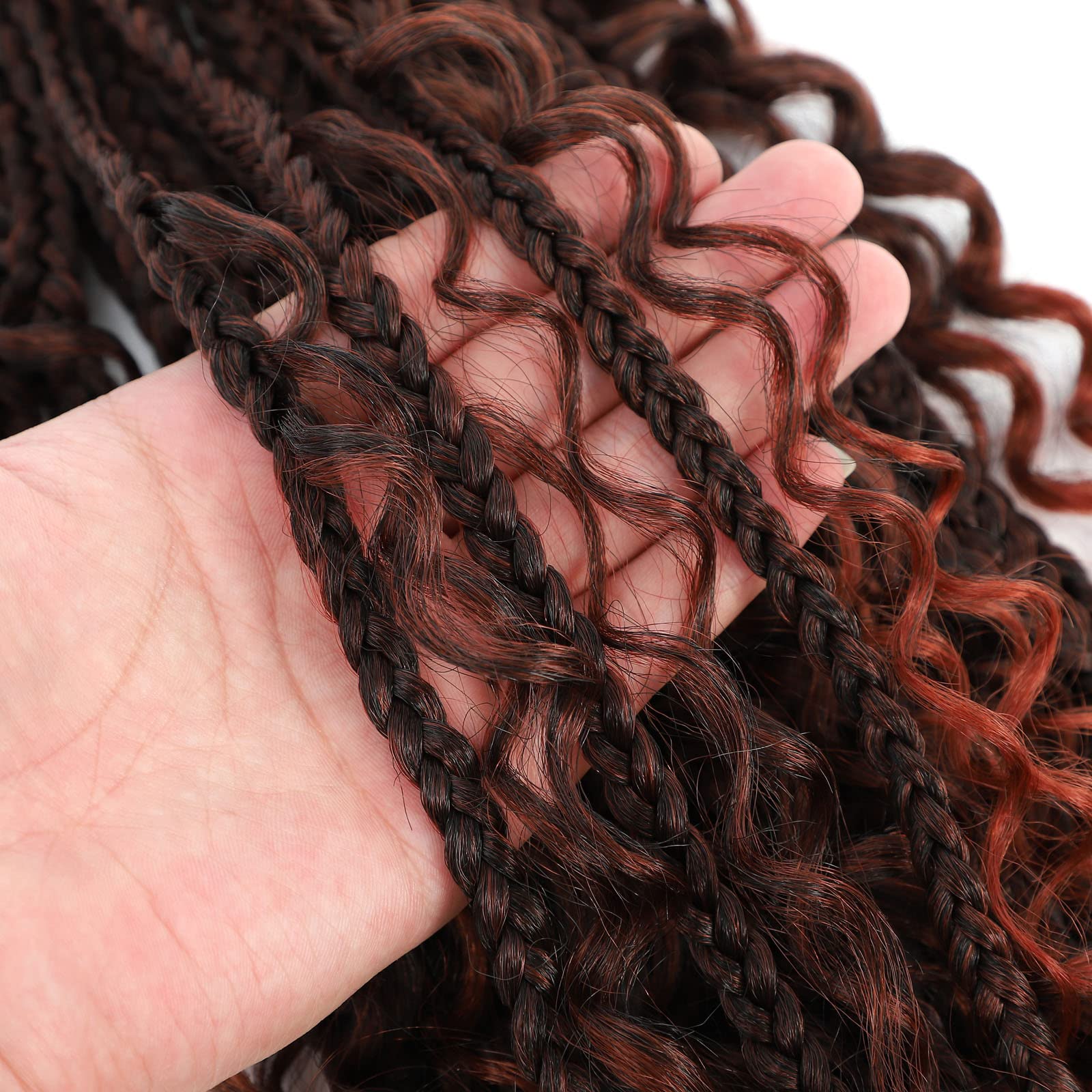 144 Strands 22 Inch Crochet Box Braids with Curly Ends - Synthetic Boho Goddess Box Braid Hair Extensions (T350) for Protective Styles, Natural Look & Everyday Wear