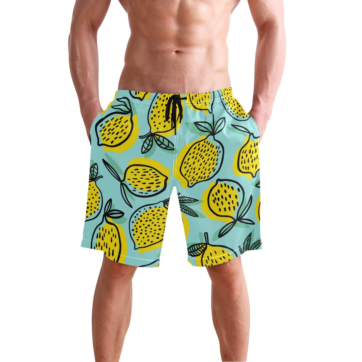 **Men's Quick Dry Beach Shorts - Striped Swim Trunks for Swimming, Surfing & Casual Wear - Lightweight Polyester with Comfortable Fit - Perfect for Pool, Vacation & Summer Outings**