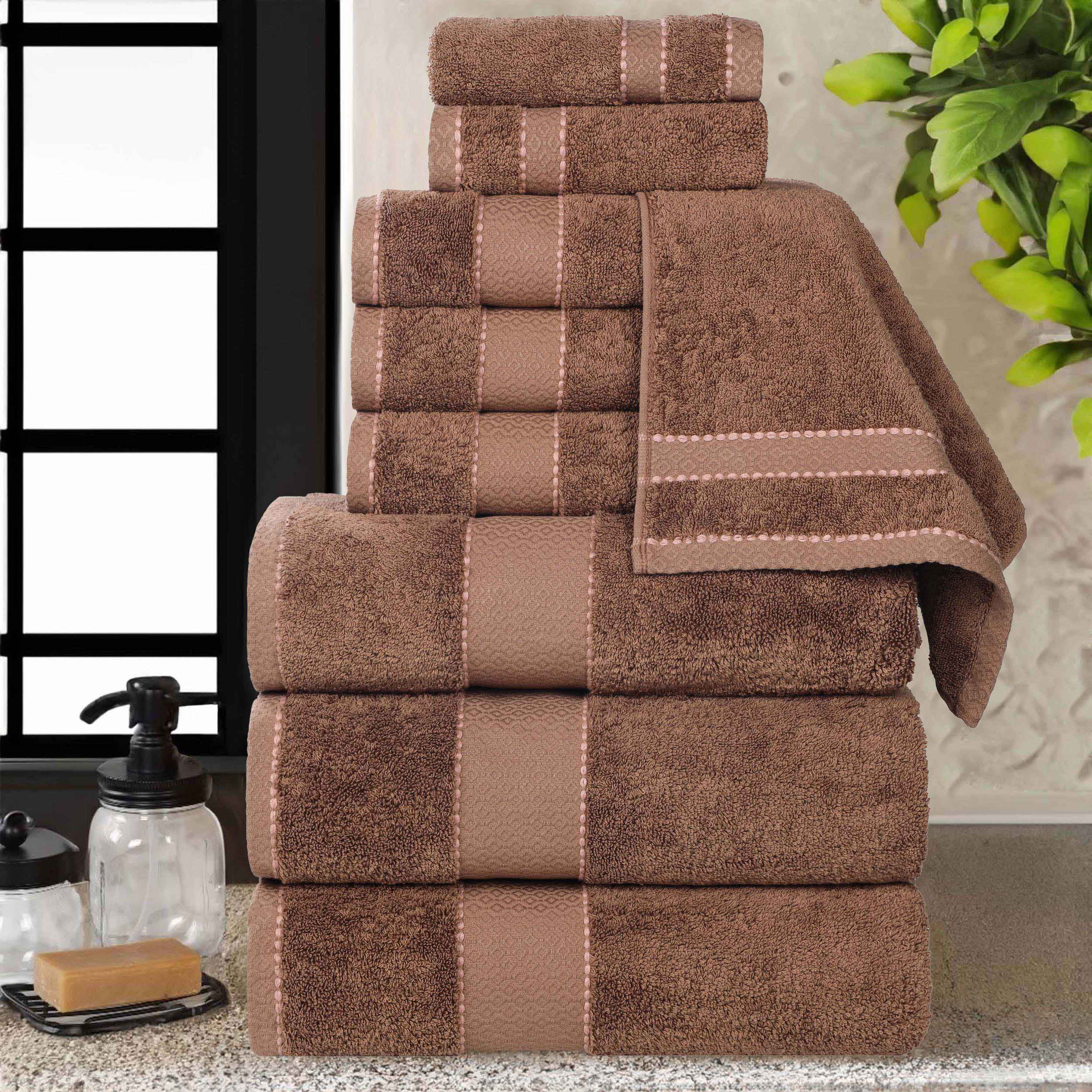 Premium 9-Piece Giza Cotton Towel Set - Ultra Absorbent, Soft & Durable - Made in Egypt - Perfect for Bathroom, Spa & Luxury Home Use