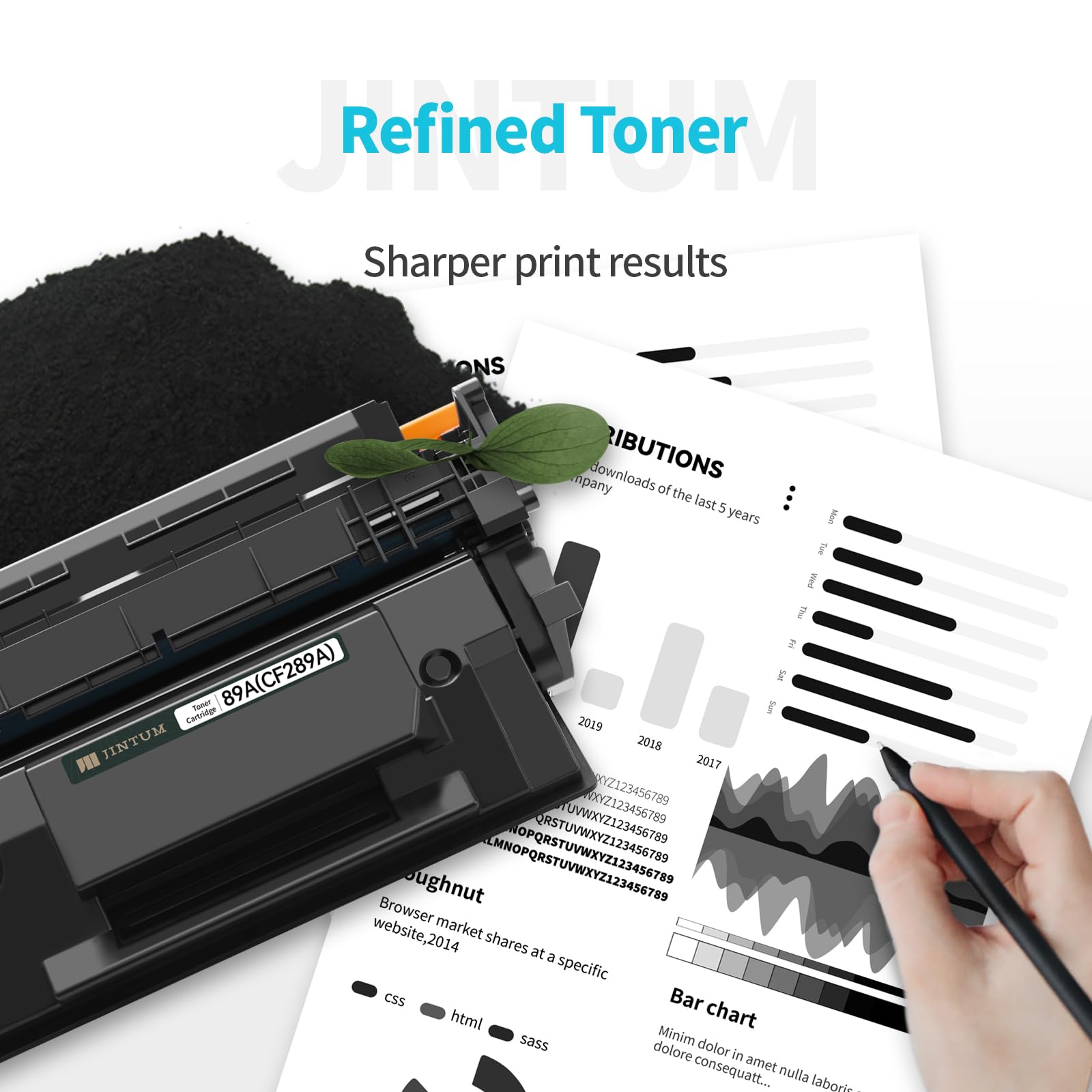 JINTUM 89A Compatible Black Toner Cartridge Replacement for HP 89A/89X/89Y CF289A/CF289X/CF289Y - Works with HP Enterprise M507/M507n/M507dn/M507x MFP & M528dn/M528f/M528c/M528z/M528 Printers (Pre-Installed Chip) - Ideal for Office Printing & High-Volume Business Documents